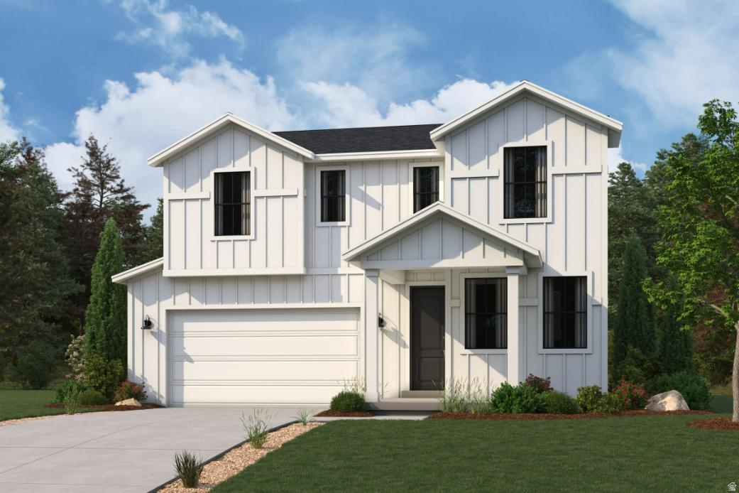 This thoughtfully designed Oriole floor plan in Pinnacles Residences offers 4 bedrooms, 2.5 bathrooms, a main-floor study, and a 2-bay garage on a 0.13-acre south-facing lot. The main level features an open-concept layout that seamlessly connects the great room, dining area, and kitchen; ideal for both everyday living and entertaining. The kitchen is equipped with white cabinetry, quartz countertops, a large center island, and a walk-in pantry. A cozy fireplace anchors the living space, while durable LVP flooring runs throughout the main living areas. A private study with doors provides a dedicated work-from-home space, and a main-floor bedroom in lieu of loft adds flexibility for guests or additional living needs. Upstairs, the spacious primary suite offers a walk-in closet and a well-appointed bath with dual vanities, a walk-in shower, and a soaking tub. Two additional bedrooms, and a centrally located laundry room. Additional highlights include a stylish stair railing and an unfinished basement for future growth.