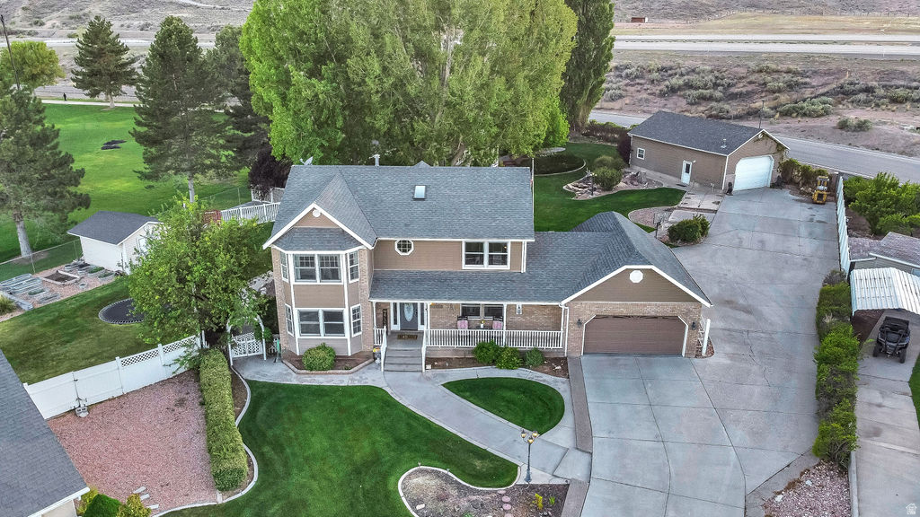 Beautiful home located in one of Richfield's most desirable cul-de-sacs, sitting on a large .66 acre lot within the city limits. This property offers an incredible combination of space, functionality, and outdoor living that is hard to find. Inside, you'll find open-concept living with a spacious main living area, large windows, a main-floor office, and a fully finished basement that provides plenty of additional living space including a steam sauna There is also a massive storage room that is incredibly functional and difficult to find in most homes.  Outside is where this property really stands out. The backyard is private, mature, and beautifully maintained with peach, apple, and cherry trees, a huge garden area, and a west-facing deck perfect for relaxing summer evenings and sunsets. The detached 1,500 sq ft shop offers endless possibilities for storage, hobbies, projects, workspace, toys, or additional parking, and an incredible waterfall in the backyard. Additional features include a steam sauna, mature landscaping, and a layout that truly feels comfortable and livable both inside and out. This is the kind of property people wait for in Richfield - peaceful, spacious, functional, and loaded with features that are difficult to replicate.  Square footage figures are provided as a courtesy estimate only and were obtained from the recorder's office.  Buyer is advised to obtain an independent measurement.