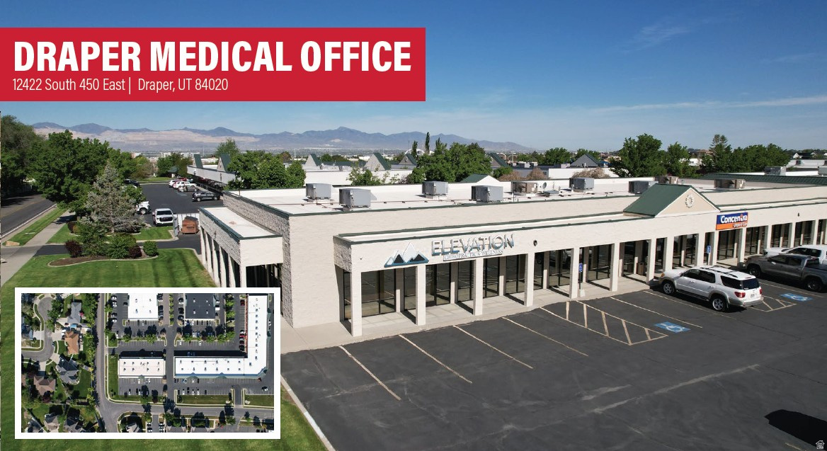 Unit C: 3,182 SF  Walk-In Reception/WaitingRoom  Four (4) Examination Rooms  Four (4) Private Offices  Common Area Restrooms  Year Built: 2000  Zoning: CC (Community Commercial)  37,000 Cars/Day on 12300 South  Master Lease Expiration: December 31, 2028 (Long Term Lease Potential)  Location: highly desirable Draper submarket with convenient access from 12300 South exit on I-15