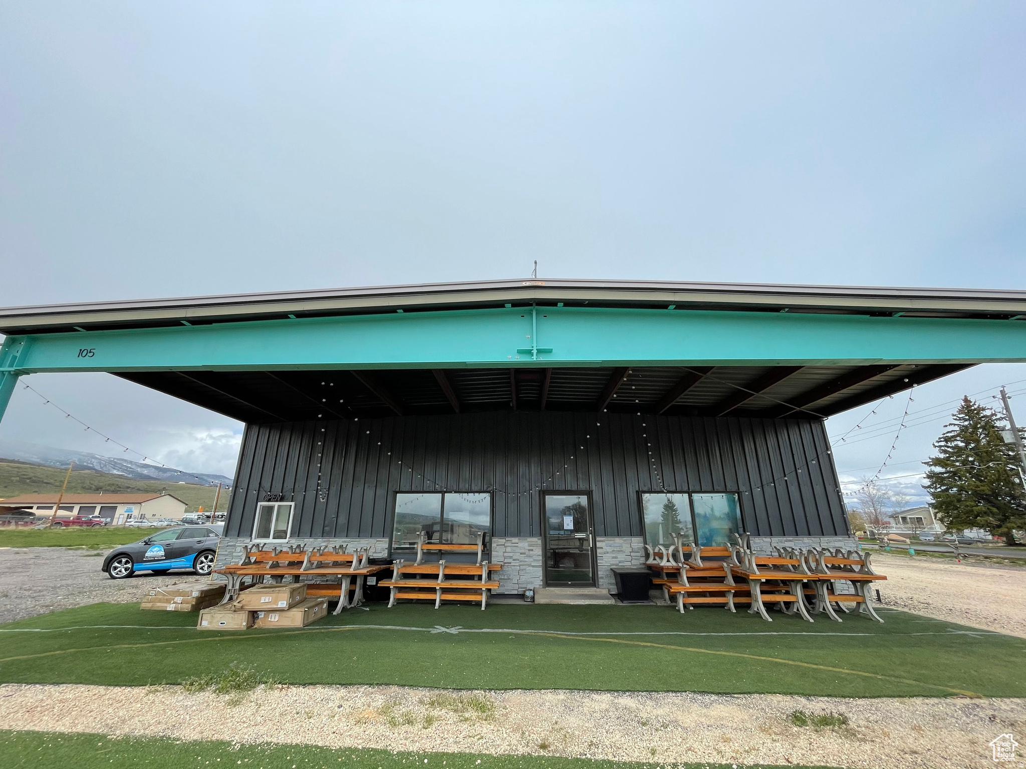 Prime commercial location in Garden City.  1.44 acres of commercial land with a 2000 sq ft restaurant.  Drive up window, tons of off street parking, covered seating, indoor seating, restrooms.  Property also has been zoned for 8 food truck rental spots, power and water available and installed.  No other property with this kind of potential is available in Garden City.  Square footage provided as a courtesy.  Contact agent to schedule a showing.  Do not bother current tenants.  Agents are part owners in this property.