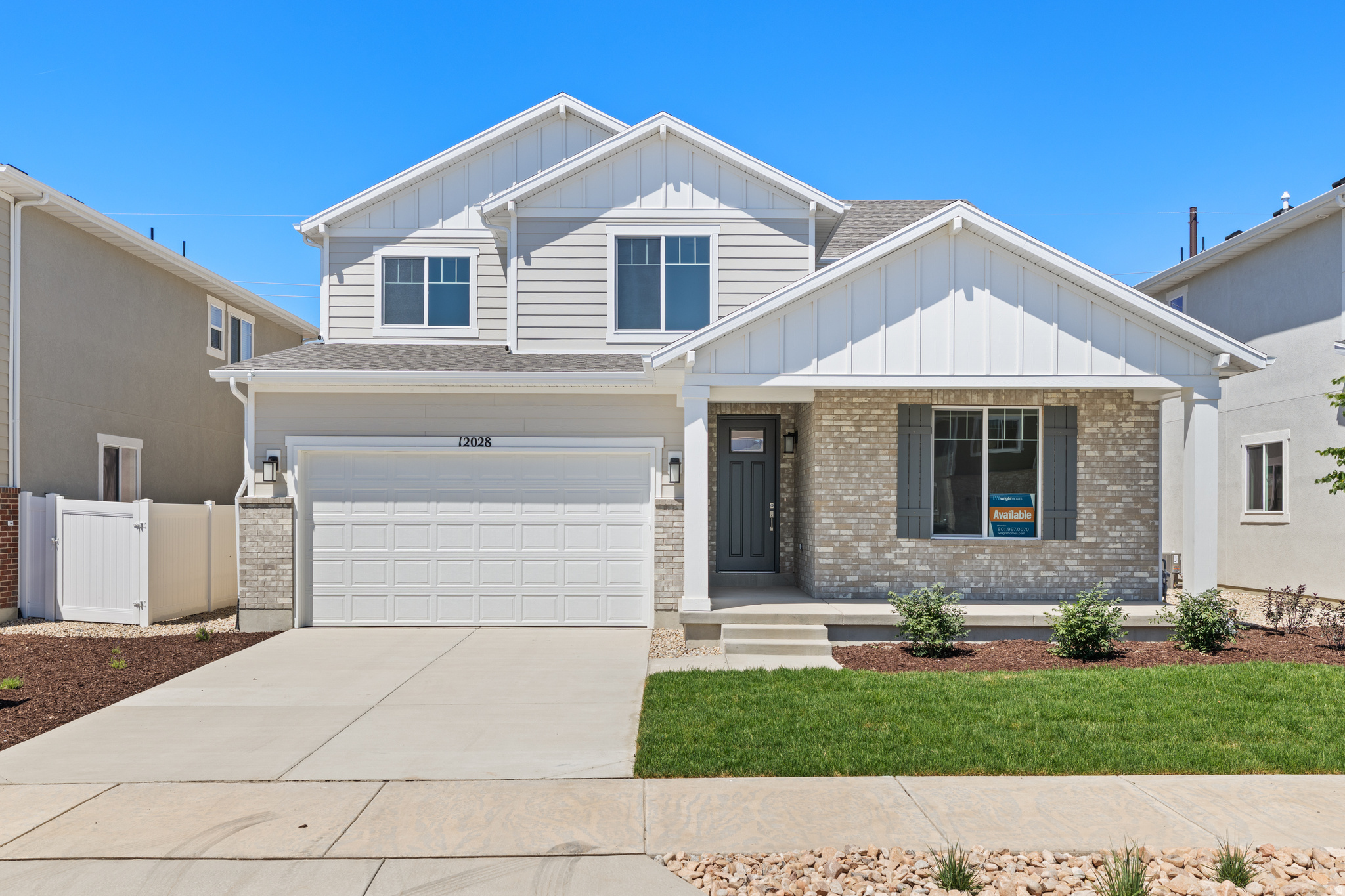 Our VERY popular Hampton plan!  LARGE 3-bedroom, with a huge loft space, a very open great room area that is perfect for entertaining, 9-ft ceilings on the main and in the unfinished basement, a tandem garage for extra parking and storage, front and backyard landscaping and no neighbors on the backside of the home!  Come and see it.