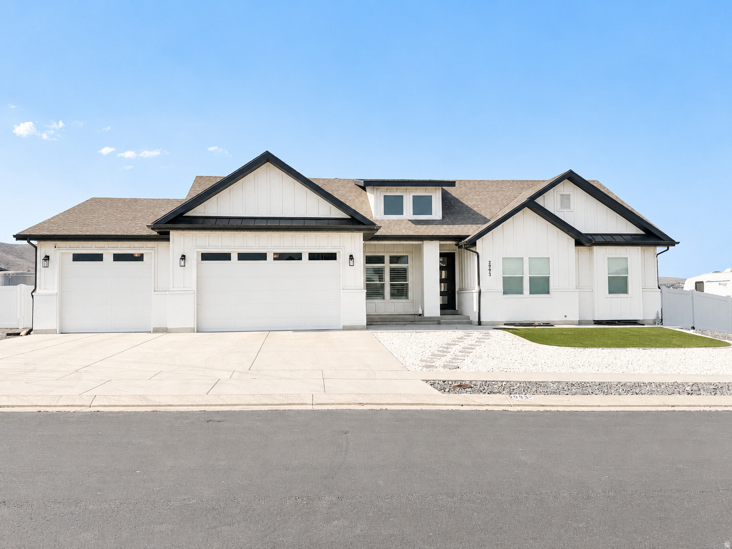 Experience the perfect blend of luxury, comfort, and functionality in this stunning custom rambler nestled in one of Eagle Mountain's most desirable neighborhoods. Thoughtfully designed with modern farmhouse charm, exceptional curb appeal, breathtaking mountain views, and an oversized RV parking area rarely found in today's market, this home offers a lifestyle as impressive as its appearance. Step inside to discover an open-concept floor plan filled with natural light, soaring ceilings, and designer finishes throughout. The spacious great room flows seamlessly into the gourmet kitchen, featuring quartz countertops, custom cabinetry, stainless steel appliances, an oversized island, and ample space for entertaining family and friends. The luxurious primary suite serves as a private retreat with a spa-inspired bathroom, dual vanities, oversized shower, and generous walk-in closet. Additional bedrooms offer comfortable accommodations for family and guests, while the flexible layout provides room to work, relax, and gather. Outside, you'll appreciate the low-maintenance landscaping, expansive RV parking, and fully fenced yard. Whether you're storing recreational vehicles, trailers, boats, or simply enjoying the wide-open space, this property offers the freedom and versatility that Utah living is known for. The covered patio and unobstructed mountain views create the perfect backdrop for relaxing evenings and outdoor entertaining. Located near parks, trails, schools, and all the conveniences of Eagle Mountain, this move-in-ready home offers the perfect blend of luxury, comfort, and practicality. Don't miss your opportunity to own this exceptional property with premium finishes, incredible storage, and one of the most desirable RV parking setups in the area.