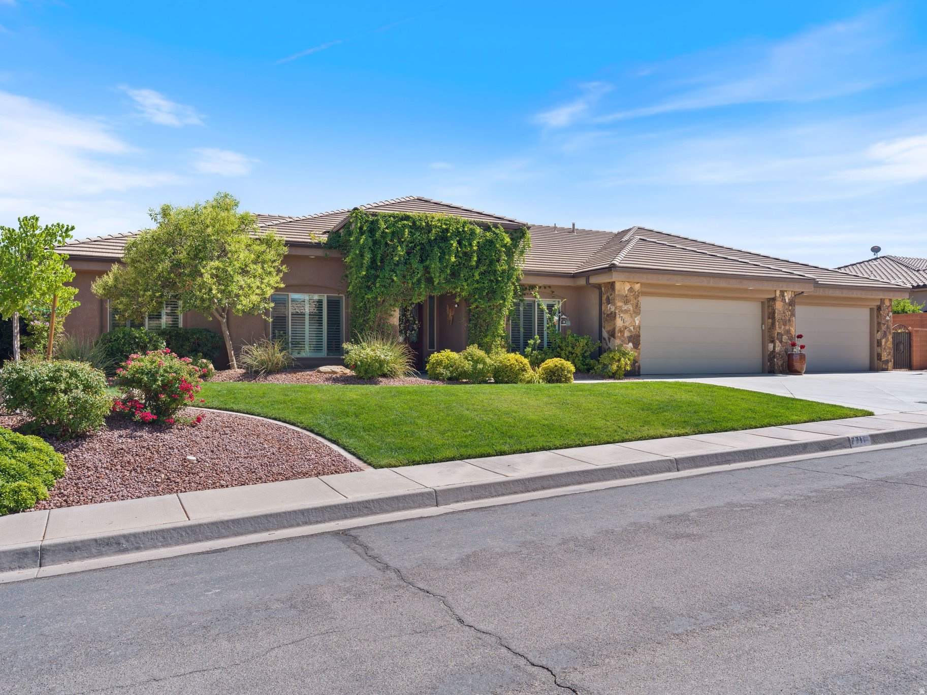 Impeccably maintained, this single-level home in Silverstone subdivision offers a private pool, 6 car garage, soaring 12 foot ceilings, engineered wood flooring and fresh interior paint throughout.  Updated quartz countertops in the kitchen, expansive great room plus a formal living room.  The back yard is built for entertaining with a covered patio, built-in BBQ, fully fenced, gated and landscaped yard on a generous .32 acre lot.  This home has it all!