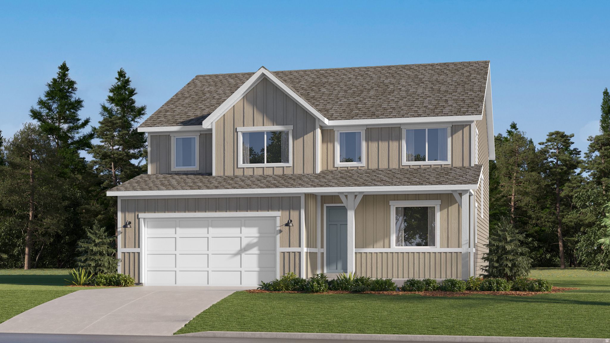 The Valley at Wildflower Cottages - 4075 - Sequoia. Offering up to $20,000 towards closing costs or ask about our rate buy downs when financing with our preferred lender! Estimated completion in September.  This home offers 4 bedrooms, 2.5 bathrooms, a tandem three-car garage, vaulted ceilings, and a full, unfinished basement. The first floor offers a large family room, mudroom, dining area, and a kitchen that boasts white craftsman style cabinets with creamy beige quartz countertops and stainless steel appliances, including the refrigerator! Upstairs you'll find 4 bedrooms, including the luxurious owner's suite with walk-in closet and a bathroom with dual vanities. Square footage figures are provided as a courtesy estimate only and were obtained from builder. Buyer is advised to obtain an independent measurement. Interior photos are of same style of home, but not the actual home. Rendering is for illustrative purposes only.