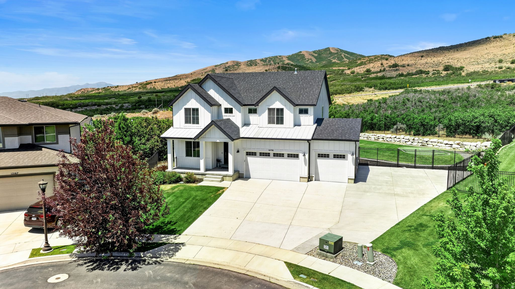 Nestled in the highly sought-after community of Highland, this stunning single-family residence offers an exceptional blend of space, comfort, and elevated living. Situated on a spacious -acre cul-de-sac lot, this remarkable property boasts spectacular unobstructed mountain views and a peaceful setting that perfectly captures the beauty of Utah living. Enjoy a short walk to the neighborhood clubhouse, pool, and park, offering convenient access to recreation and community amenities.  Thoughtfully designed with both functionality and style in mind, the home welcomes you with a bright and open floor plan, soaring ceilings, and expansive windows that flood the space with natural light while showcasing the incredible views. The main living areas are ideal for both entertaining and everyday living, seamlessly connecting the kitchen, dining, and family spaces. The kitchen serves as the heart of the home, featuring ample cabinetry, generous counter space, and a layout designed for gathering and hosting.  The spacious primary suite provides a private retreat, complete with a well-appointed ensuite bath, abundant closet space, and a relaxing atmosphere. Additional bedrooms are generously sized and offer flexibility for family, guests, a home office, or hobby space.  With approximately 4,000 square feet of living space, the home offers multiple living and gathering areas, creating room for both connection and privacy. Whether you're enjoying a quiet evening at home or hosting family and friends, this home is designed to accommodate a variety of lifestyles.  Step outside to the beautifully maintained yard and take in the breathtaking mountain backdrop. The expansive lot offers plenty of room for outdoor entertaining, gardening, recreation, and more. RV parking provides added convenience for storing recreational vehicles, trailers, or additional toys.  Ideally located near top-rated schools, shopping, dining, parks, and commuter routes, this exceptional property combines the tranquility of suburban living with everyday convenience. This is a rare opportunity to own a truly exceptional home in one of Highland's most desirable neighborhoods. Schedule your private showing today!Square Footage is a courtesy and obtained from the county records.Buyer to verify all information