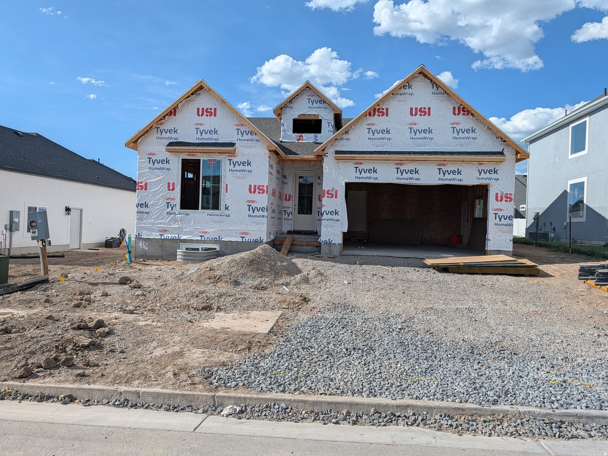 Our Stunning Auburn floorplan with premium upgrades throughout! This home is under construction and will be finished early August.  The home features 9' main floor ceilings and Vaulted great room with an open-concept layout and a sophisticated design highlighted by a modern Chrome accents package. Enjoy a spacious and open kitchen with large pantry and extended dining area. Our top of the line, spa-like primary suite with deep soaker tub and walk in shower and double vanity. Highlights include 8' entry door, TV bundle enhancement, Mud room bench and extended cabinets!