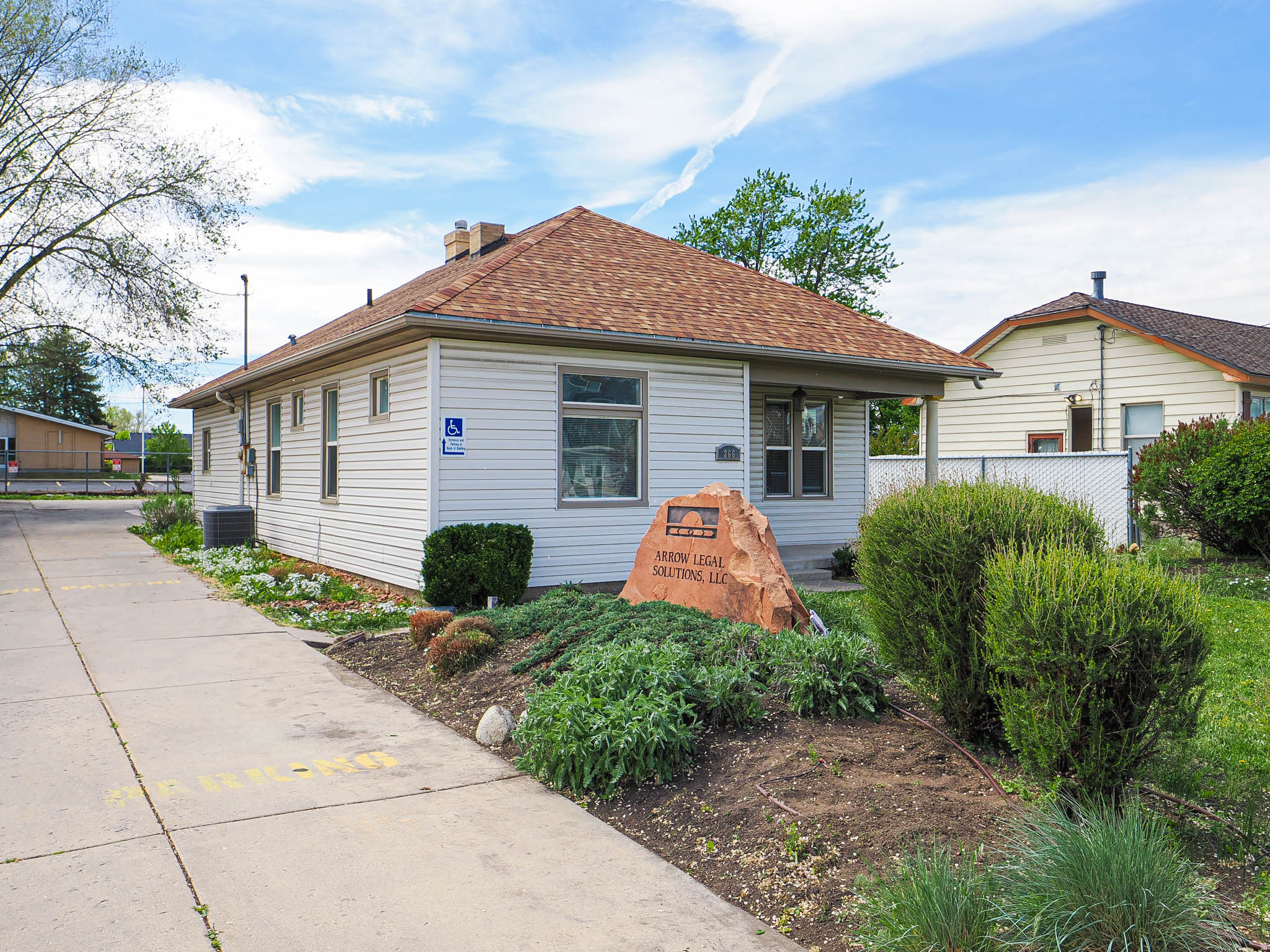Fantastic Midvale office conversion. Excellent location on 7200 south.  Currently operating as a Attorneys office. Lots of storage availble. Full Kitchen, Ful Bathroom 2 car detached garage. This is a perfect location for a owner occupied office space.   Square footage figures are provided as a courtesy estimate only and were obtained from county records .  Buyer is advised to obtain an independent measurement.