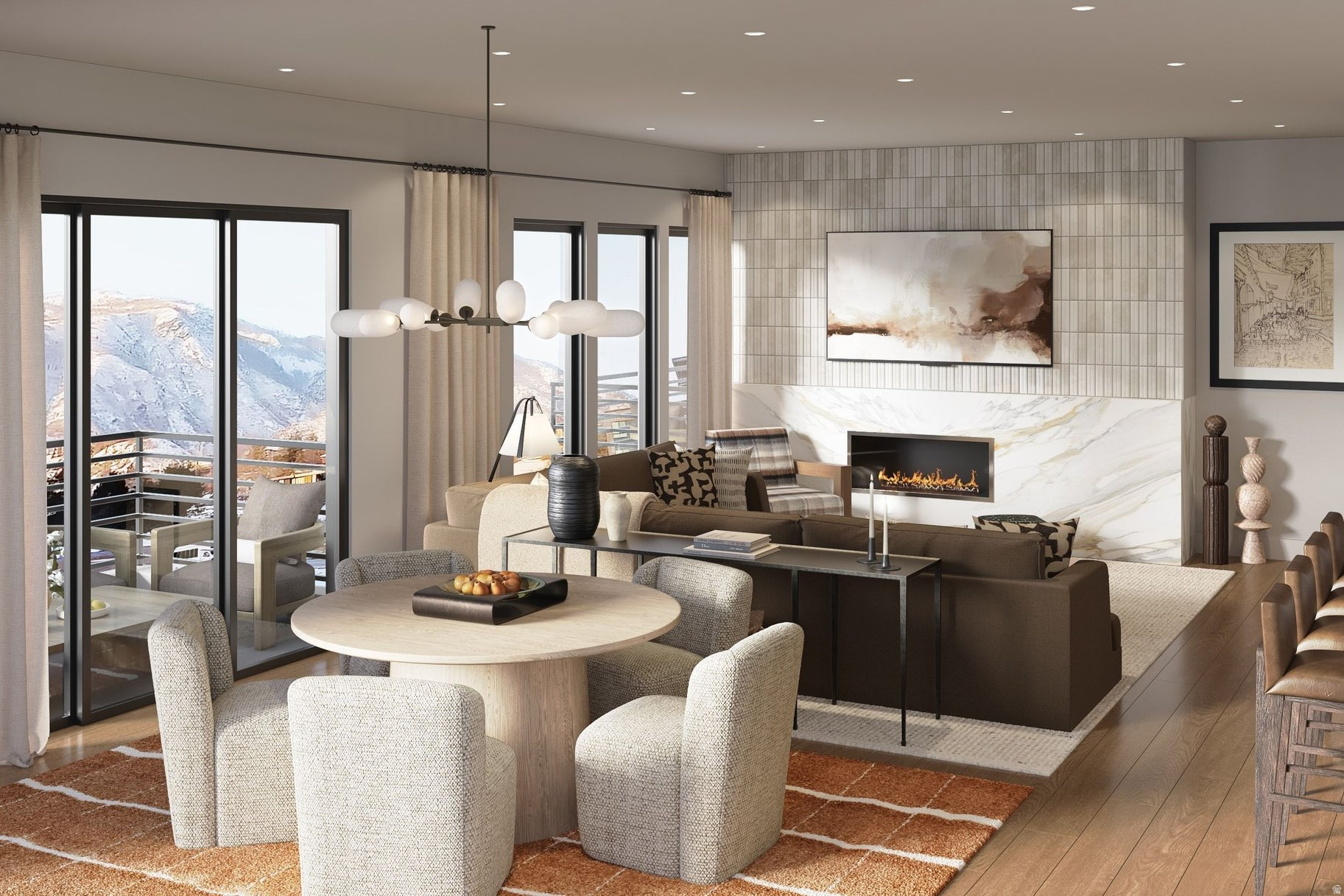 Welcome to Aprs, Cottonwood Heights' newest luxury boutique condo development located at the base of Big Cottonwood Canyon. These residences offer a true mountain lifestyle with a 12 minute drive to four world class ski resorts: Brighton, Solitude, Alta, and Snowbird. The property is also within walking distance to several popular dining options, including Porcupine Grill, and is only two minutes from I-215 for quick access to downtown Salt Lake City and the airport. Each residence features 10 foot ceilings, oversized windows, and professionally designed interiors by Alder and Tweed. Kitchens include Sub-Zero and Wolf appliances, a 42 inch custom limewashed vented hood, quartz countertops with full height backsplash, and engineered hardwood flooring throughout the main living areas. Floor plans include both two bedroom and three bedroom options, each are designed to capture mountain or valley views. The building is constructed with concrete assembly between each floor to provide exceptional soundproofing and privacy. The property also features secured building access along with temperature-controlled underground parking for added comfort and peace of mind. Aprs offers a full suite of luxury amenities. The recovery spa includes saunas, a steam room, cold plunges, and a relaxation lounge. There is also a fitness center with free weights and machines, along with a separate yoga and meditation studio. The rooftop deck features panoramic views while enjoying the hot tub, firepit, BBQ, pergola, outdoor TV, and multiple seating and dining areas. A grand lobby with a large fireplace and several seating areas welcomes owners and guests. Experience a refined lock-and-leave lifestyle in one of the most desirable locations along the Wasatch Front. Living at Aprs is designed to be just as memorable as a day on the mountain. Sales Gallery is at 7333 Canyon Resort Drive and is open Mon - Fri from 12-5pm; Sat from 11-4pm; and Sunday by appointment.