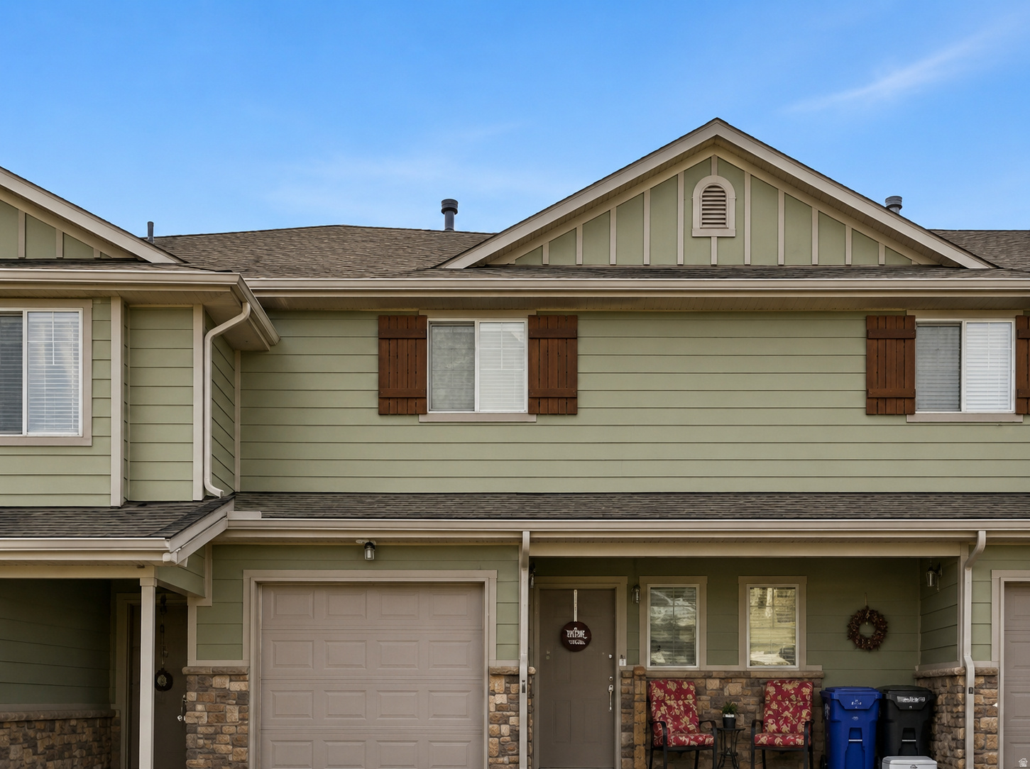 A smart Layton value at $335,000, 3115 N Whitetail Dr offers an efficient and comfortable townhome layout with 2 bedrooms, 2.5 baths, and 1,217 square feet in a scenic, well-kept community. The open kitchen concept creates an easy main-level flow for everyday living, while the 2.5-bath configuration adds convenience that stands out in a 2-bedroom floor plan. Upstairs, both bedrooms feature their own full bath, and the second-level laundry keeps daily routines simple. Recent improvements help the home feel fresh and functional, including LVP flooring, carpet, and paint , a patio awning added,  water heater replaced approximately 2 years ago, and an added front window that opens for fresh air. The 1-car garage includes shelving for added storage, and the mid-row location offers a comfortable setting within the community. Walking trails, Elementary school and park   are nearby.