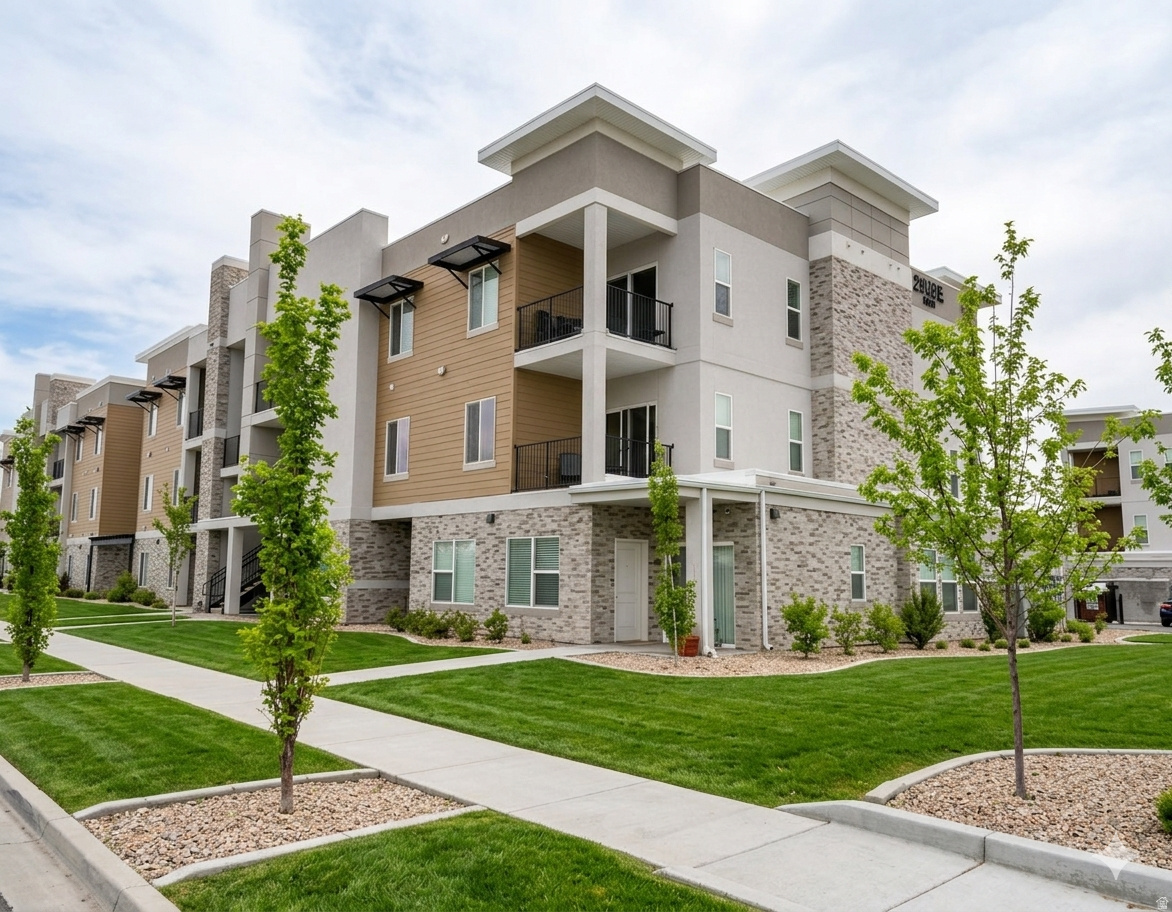 Welcome home to this beautiful top-floor condo that shows like a model home!  This condo was constructed in September 2022, and is 1500 square feet. The kitchen and bathrooms feature quartz countertops, and include soft-close cabinetry, and upgraded LVP flooring. You'll also enjoy breathtaking balcony views of Utah Valley, Mount Timpanogos, and Utah Lake.  One of the standout features is an extra-deep one-car garage. Situated just 5 minutes from the freeway and shopping centers, it offers easy access to daily necessities. Schedule your showing today! Buyer/Broker to verify all information.