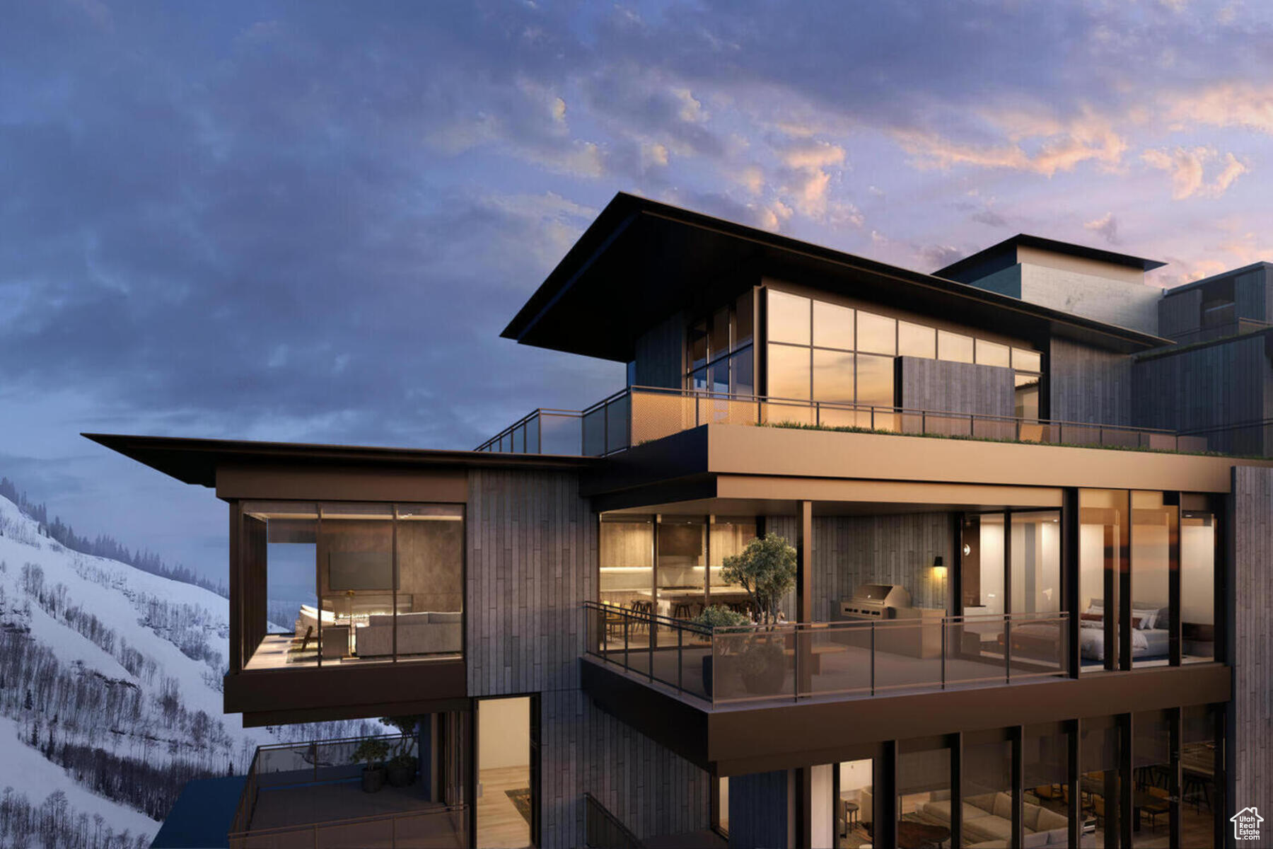 When they say they saved the best for last, this is what they're talking about. Sommt Blanc includes three alpine lodges comprising 49 luxury Residences and Penthouses located on the last, best, ski-in/ski-out parcel in Empire Pass at Deer Valley Resort. World-renowned architect Tom Kundig of Olson Kundig has created a jaw-dropping signature design featuring butterfly roof lines, cantilevered structures, single-level living, expansive outdoor spaces, floor-to-ceiling windows, and modern mountain design. With through-building unit design, every residence enjoys breathtaking views. Sommt Blanc features an extensive list of amenities and services that includes an arrival lobby and fireside lounge with a concierge desk, valet parking, an onsite restaurant & bar with ski beach patio, slope-side pool & patio with multiple hot tubs, and outdoor gathering spaces, pool locker rooms with saunas, spa treatment rooms, fitness center, yoga studio, a bowling alley with caf and game room, executive boardroom, spacious ski locker room, ski valet service, aprs-ski lounge with expansive outdoor patio, children's activity playroom, golf simulators, speakeasy styled owner's lounge, and designated underground parking in each building featuring adjacent oversized storage units with each owner space ready for an electric car charger installation. Residence A302 is a third-floor unit with beautiful south-facing views looking up the Lucky Jack ski trail. The home features three bedrooms, four bathrooms, a den/media room, two outdoor decks, and floor-to-ceiling windows. Finishes include wood floors, wood ceilings, wool carpet, custom cabinets and built-ins, natural stone countertops and backsplash, Dacor contemporary appliances, Dornbracht fixtures, Sun Valley Bronze hardware, wine storage, automated Lutron shades, and two Tom Kundig signature design fireplaces.