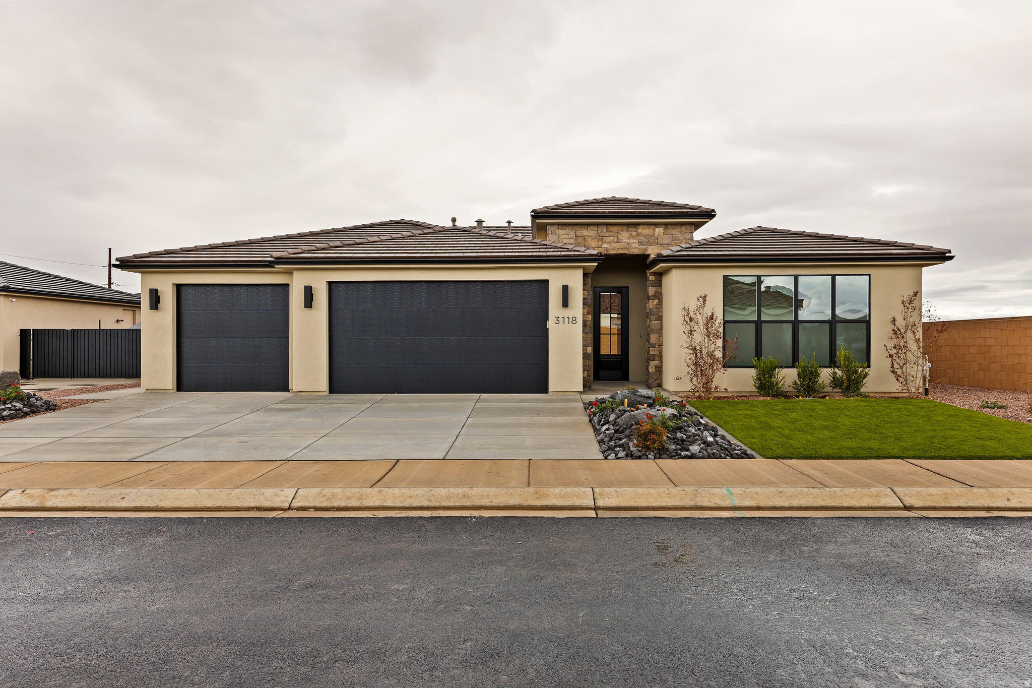 Welcome to the Cliffray floorplan--an exceptional 2,120 sq ft single-level home featuring 4 bedrooms, 3 bathrooms, and a 3-car garage. This thoughtfully designed split floorplan offers privacy with two secondary bedrooms positioned opposite the primary suite. The open-concept layout is filled with natural light, highlighted by a large 3-panel sliding glass door that seamlessly connects indoor and outdoor living--perfect for entertaining. The heart of the home shines with elevated finishes, including generous kitchen cabinetry, a tiled backsplash, 3cm quartz countertops, and upgraded appliances. Retreat to the spa-like primary suite featuring a stunning freestanding tub and upscale finishes. More... Additional upgrades include laundry room cabinetry, upgraded carpet and pad, and a covered back patio ideal for outdoor enjoyment. Ideally located at the doorstep of outdoor recreation, the community is just minutes from the reservoir, OHV trails, mountain biking trails, and world-class golf; offering the perfect blend of comfort, style, and an active lifestyle. All information is deemed reliable but not guaranteed, buyer to verify all. The home is not located in a PID which means large property tax savings!