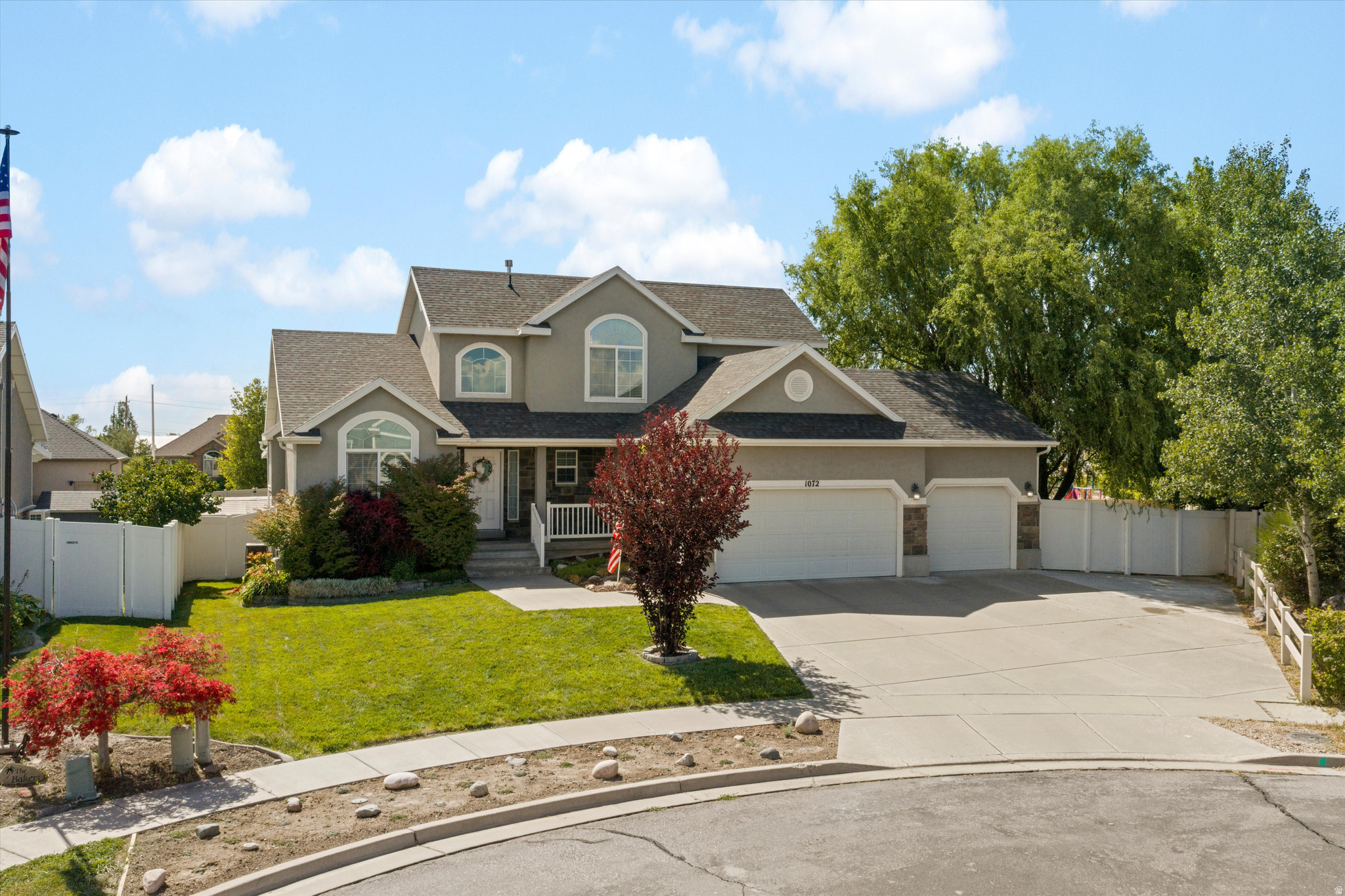 Tucked away on a peaceful cul-de-sac, this spacious 2-story home is full of room to grow and live comfortably. Lovingly maintained by its original owner, it's move-in ready with pride of ownership showing in every corner. Vaulted ceilings and an updated kitchen give it an open, welcoming feel from the moment you step inside, and with 7 bedrooms and 3 bathrooms, there's space for everyone - family, guests, or a home office of your own. Smart living is built right in, with smart thermostats, lighting, and locks throughout, plus every bedroom and main room are wired for fast, reliable connections wherever you need them. Two water heaters mean hot water for the whole household, no waiting required, and a whole-home water filter paired with an HVAC-integrated humidifier keeps the air and water just right all year long. Outside, mature shade trees give the large lot a peaceful, established feel, and the custom backyard awning with smart fans creates the perfect spot for relaxing evenings outdoors. This one has the space, comfort, and thoughtful extras that make a house feel like home. Come see it for yourself. Buyer (agent) to verify all.