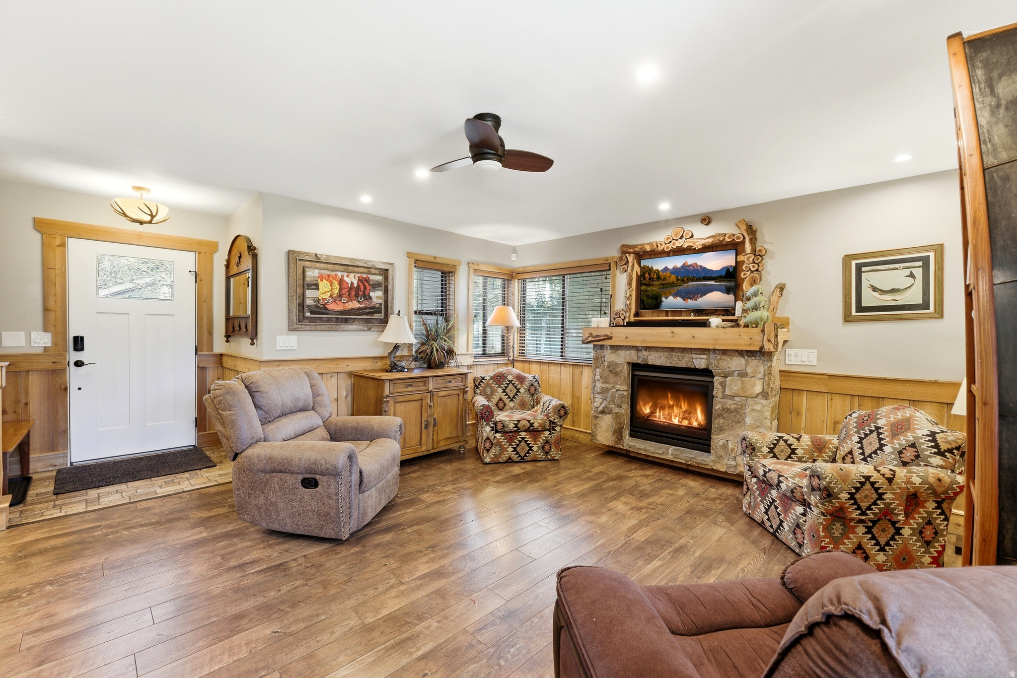 Experience mountain living and exceptional flexibility in this row-end Hidden Creek townhome ideally located within Canyons Village. Offering four bedrooms, including a walk-through bedroom, three bathrooms and 1,684 square feet, this fully furnished and turn-key residence is well suited as a primary home, mountain getaway or investment property with both nightly and long-term rental potential. An owner's lockout closet adds even more convenience for personal use and rental management.  The home features thoughtful mountain finishes, a warm and cozy feel throughout, air conditioning, storage and two inviting fireplaces that create the perfect setting after a day on the slopes or golf course. Two separate family rooms provide excellent space for entertaining guests, family and friends, while the back patio with BBQ opens to a common grassy area for relaxing and enjoying the outdoors. A one-car attached garage, driveway parking and guest parking add to the convenience.  Recent community and exterior improvements include an updated roof, exterior and garage door, along with fresh new landscaping throughout Hidden Creek. HOA services cover landscaping and snow removal, allowing for easy, low-maintenance ownership.  The location is outstanding, directly across from and within walking distance to the Park City Mountain Canyons side Cabriolet Lift, the bus stop, Frostwood Gondola and Canyons Golf Course. Hidden Creek amenities for owners and guests include tennis courts in the summer, plus a seasonal pool, hot tub and sauna. Owners and guests may also enjoy access to the Canyons Village app, which offers a complimentary on-demand ride service within Canyons Village during winter operating dates.  Whether you are looking for a comfortable full-time residence, a turnkey vacation retreat or a rental investment, this Hidden Creek townhome delivers year-round enjoyment in one of Park City's most sought-after resort locations. By the numbers; approximately 12 minutes to Deer Valley Resort, 10 minutes to Old Town and 34 minutes to the airport.