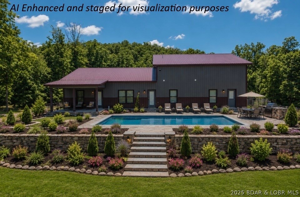 Spacious 1.20 acres/80' of lakefront in a reg no wake cove. Main level living, Main BR patio is wired for a hot tub. Main BA, enjoy custom walk-in shower, bidet, huge 10'x15' walk-in closet.  Ceiling fans though out!  A gourmet kitchen, with quartz counter tops, walk-in pantry. Laundry mud rm., equip. to bathe pets-wash-up those kiddoes after playing outdoors! Extra storage/closet space & area above drop ceiling in 2.5 car garage area (732 sq. ft.) in addition to the fin. sq. ft. Parking avail for 15+ vehicles, RV 110 electrical hookup.  Garage has a mini splitter Heater/AC adding comfort during projects! Sellers offering $30,000. credit allowance toward pro landscaping and boat dock. Tax bill is from a larger parcel, therefore tax bill is to be determined. Property lines are approximate; are for illustration purposes only; Additional shoreline avail. for X $$'s see MLS#3576825.  Full time occupied; scheduled appointment a 4-hour notice to see. Please' No drive by (private rd.). Cameras-video in use. Trustee for the trust is a licensed real estate agent. Some images are AI Enhanced and staged.