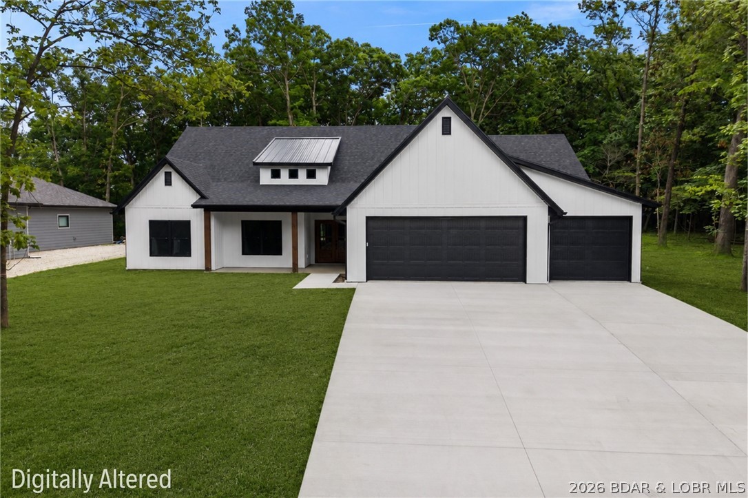 Welcome to this stunning brand-new modern construction home offering luxury, style, and functionality throughout. Featuring 4 spacious bedrooms plus a versatile non-conforming room perfect for a home office, gym, playroom, or hobby space, this home was thoughtfully designed for modern living. Custom accent finishes and exceptional craftsmanship can be found throughout every room. The open-concept floor plan seamlessly connects the living, dining, and kitchen areas, creating the ideal space for entertaining and everyday living. The beautiful kitchen features an expansive island perfect for hosting and gathering, along with a huge walk-in pantry for abundant storage. The inviting living room is highlighted by a gorgeous marble fireplace that serves as a stunning focal point. Retreat to the spacious primary suite featuring a luxurious en suite bathroom with an oversized walk-in shower, massive walk-in closet, and convenient laundry room access. Enjoy evenings on the covered patio, perfect for grilling and relaxing. Additional highlights include a spacious 3-car garage, ample driveway parking, and a peaceful, quiet neighborhood. This exceptional home truly has it all!
