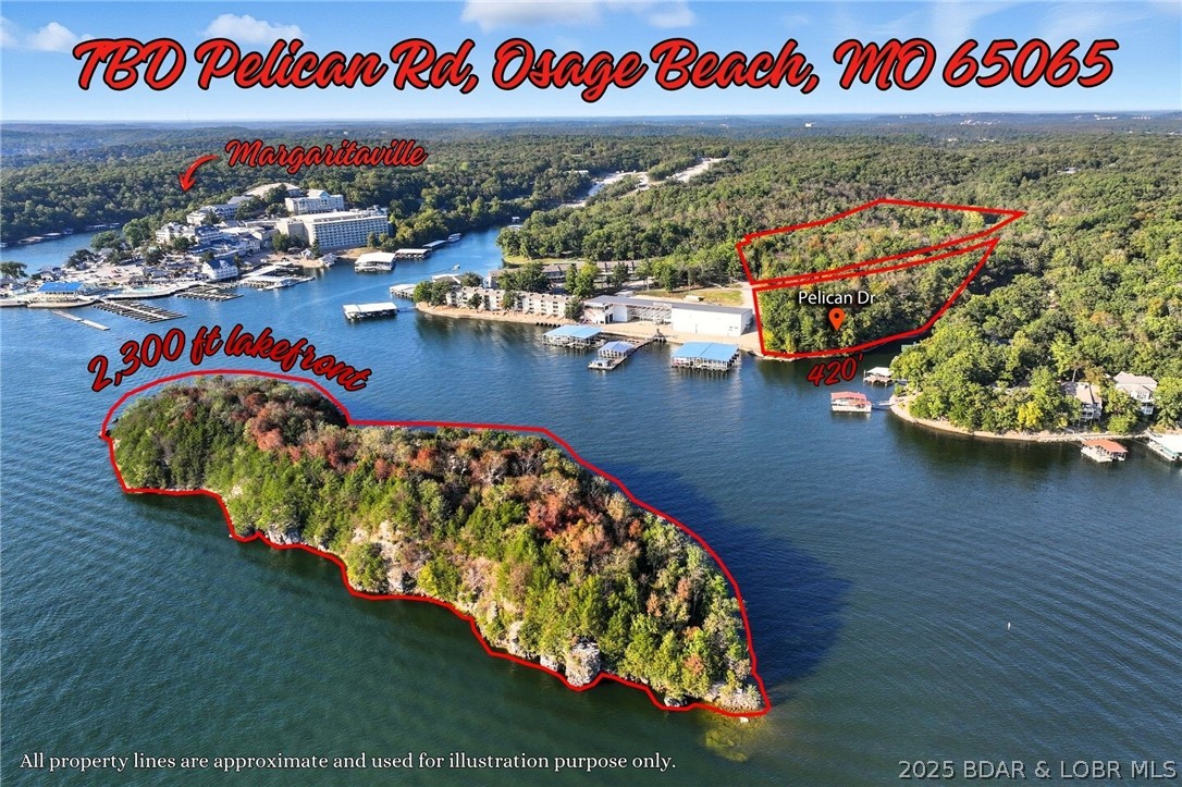 An Iconic 26MM Development Opportunity! Private Island + Mainland Acreage. Positioned in the heart of the 26MM corridor, this rare 4.3-acre private island with nearly half a mile of shoreline is paired with two additional mainland parcels totaling approximately 10 acres and 850 feet of shoreline, creating one of the most visible and versatile waterfront holdings at Lake of the Ozarks. Located directly across from Margaritaville and minutes from Osage Beach’s most active boating destinations, this property sits in high-traffic waters with constant exposure and year-round activity. City water and sewer are available for hook up. The combination of utility access, shoreline scale, and premier positioning makes this an exceptional candidate for a boat-up restaurant, boutique resort, private club, luxury event venue, or legacy waterfront estate. One of only a handful of undeveloped private islands remaining on the entire lake. This is not just land. It is a strategic investment in one of the Midwest’s most visited recreational markets. Opportunities like this are no longer being created. They are being claimed.