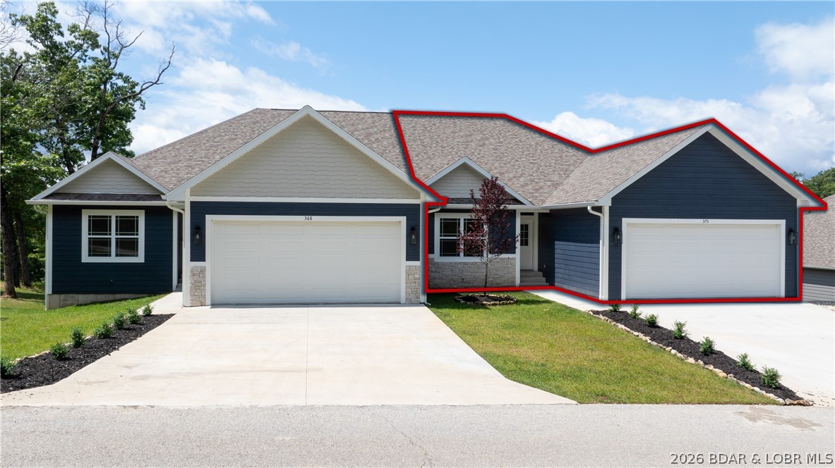Brand-new, never-lived-in villa located at the 1MM in the sought-after Villas at Tuscany in Camdenton, MO. This 4BR/3BA home offers upscale finishes and main-level living with vaulted ceilings, LVP flooring, electric fireplace, and an open-concept kitchen featuring stainless appliances, custom cabinetry, oversized island, and a pantry. The primary suite includes a tiled walk-in shower, double vanity, and a walk-in closet with built-ins. Experience comfort and energy efficiency with the state-of-the-art zoned heating and cooling system featured in this unit. Unlike traditional systems that treat the entire home as a single temperature zone, this advanced setup divides the interior into independently controlled climate zones.Enjoy outdoor living on the covered main-level deck or walk out from the lower-level patio directly to the community pool. The lower level includes a large family room, two bedrooms, a full bath , and generous storage. Located in a golf cart-friendly neighborhood with resort-style amenities including a pool, pickleball court, firepit, and cart paths to nearby community docks. Don't miss your chance at this gorgeous villa...call today for your private viewing.