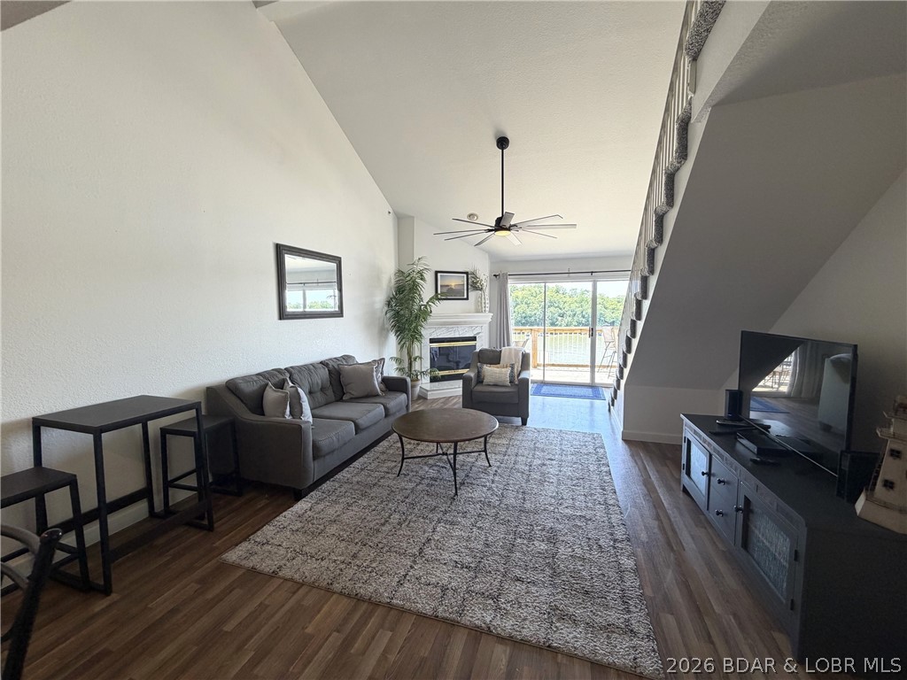 Indulge in stunning lake views from this remarkable 3-bedroom, 2-bath loft-style condo that includes a 10x30 boat slip. Fully turnkey and move-in ready with income potential, this beautifully updated property features all new flooring and lighting throughout. The expansive loft offers the flexibility to serve as a fourth bedroom, providing ample space for family and guests.
Entertain with ease in the open-concept living area, where soaring vaulted ceilings enhance the spacious atmosphere. The seamless flow between the kitchen, dining, and living spaces creates the perfect setting for relaxing or hosting family and friends. Wake up to serene lake views from the primary suite, complete with a private ensuite bath. A second guest bedroom and full bath are thoughtfully located on the main level.Experience resort-style living at The Ledges, featuring two lakeside pools and a sandy beach swim area. Whether you're searching for a full-time residence, vacation getaway, or investment property, this lakefront gem offers modern updates, exceptional amenities, and prime lake access. Don't miss your opportunity to own a slice of paradise at Lake of the Ozarks.