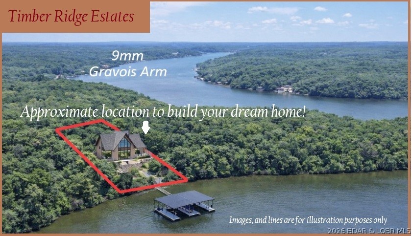 A truly rare find at the Lake of the Ozarks! This stunning property offers 120 feet of shoreline paired with spectacular bluff-top views stretching for miles—the kind of setting that takes your breath away every time. Perfectly positioned on the sought-after Gravois Arm, you’ll enjoy being just minutes from popular lakefront dining, marinas, and entertainment, while still tucked into a more private, peaceful setting.This versatile parcel offers incredible potential—whether you're dreaming of building your custom lake home, creating a private retreat, or exploring investment opportunities with rental potential. The natural landscape provides a beautiful backdrop with mature trees, rock features, and multiple ideal building spots.Nature lovers will appreciate the abundant wildlife, including frequent sightings of eagles, deer, and turkey, making this property feel like your own secluded escape. Tax bill is for a larger parcel of land, therefore, tax bill is to be determined. There is no home on he property and the images are for illustration purposes only AI-enhanced.