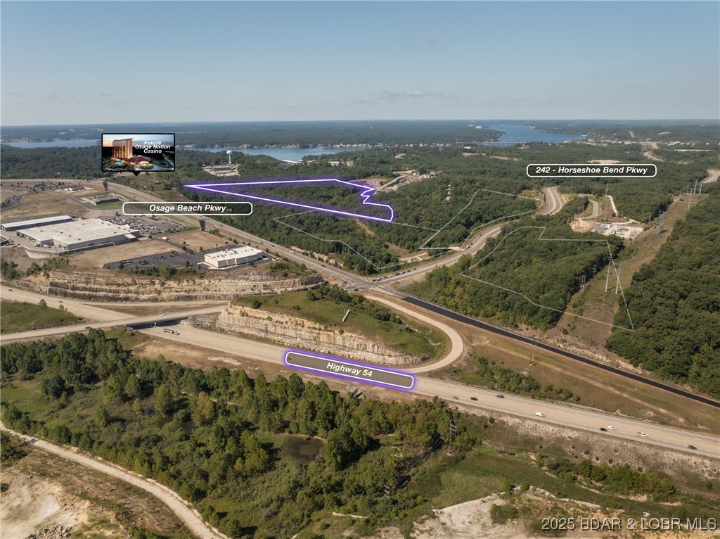 Approximately 17.7 acres prime for development in Lake Ozark. Great location for growth! Located next to several residential and commercial developments. Site is welcoming to a residential or multi family development pending Lake Ozark approval. Lots of opportunity as the property is surrounded by other large tracts of land. Expansion is happening in Lake Ozark. This is the way of the future.  This property actually abuts the proposed casino site in Lake Ozark.  Can you imagine being able to purchase over 17 acres next to a Casino at this price!