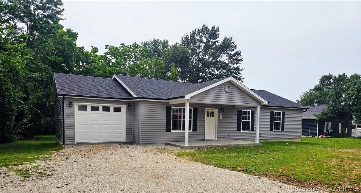 Welcome to 612 E. 8th Street in Eldon, MO! This brand-new construction offers easy one-level living with 3 bedrooms, 2 bathrooms, and an attached garage with a concrete driveway. Situated on a private, level 100x100 lot, this home features a covered front entrance and a back deck—perfect for relaxing or entertaining. Inside, you’ll find a modern, low-maintenance design with vinyl flooring throughout (no carpet), all-electric systems, stainless steel appliances, and a stylish tile backsplash. The spacious master suite includes a walk-in shower for added comfort and convenience. Built with maintenance-free siding and designed for today’s lifestyle, this home combines quality and efficiency. Estimated completion date is July 1, 2026. Located in a growing community with strong employment opportunities and a highly regarded school system—this is a great place to call home! Photos of finished rooms are from a previous build and are provided as a representation of the builder’s typical aesthetic, craftsmanship, and overall quality of the completed product. Appliances Coming Soon!