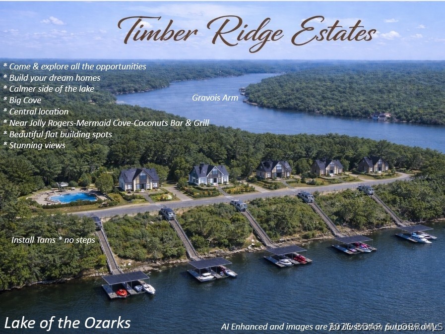 HUGE PRICE REDUCTION!!! Seller will consider subdvd. Don't miss out one of last unique large parcels with versatility properties on the Gravois Arm—LAKE OF THE OZARKS! 1,555 feet of pristine shoreline and 18 sprawling acres with a mix of flat, buildable areas and breathtaking mixed moderate to bluff views. Just min from restaurants, shopping, & entertainment, yet offering privacy and natural beauty. Whether you’re looking to create a private lakefront retreat, vacation rental community, or a residential development, this property offers endless possibilities. Enjoy the rare combination of usable ground near the water along with elevated bluff settings for dramatic vistas. Potential for rental single family home rentals/income!  There was 2 soil test evaluation approved for a conventual septic suitable for one-single family residential dwelling home each for tract #4 & #7, Good protective covenants already in place and No planning & zoning allows for more flexibility for your vision. Whether you dream of a peaceful escape or a place to gather with family for generations, this property delivers the best of Lake of the Ozarks living.