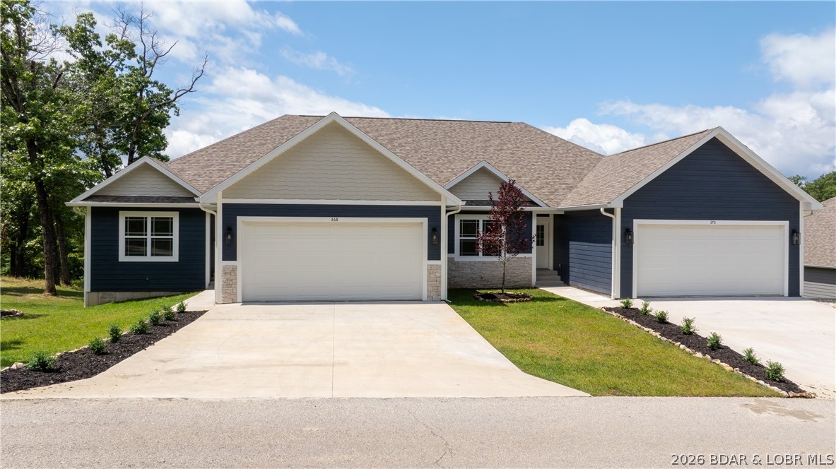Brand-new, never-lived-in villa located at the 1MM in the sought-after Villas at Tuscany in Camdenton, MO. This 4BR/3BA home offers upscale finishes and main-level living with vaulted ceilings, LVP flooring, electric fireplace, and an open-concept kitchen featuring stainless appliances, custom cabinetry, oversized island, and a pantry. The primary suite includes a tiled walk-in shower, double vanity, and a walk-in closet with built-ins. Experience comfort and energy efficiency with the state-of-the-art zoned heating and cooling system featured in this unit. Unlike traditional systems that treat the entire home as a single temperature zone, this advanced setup divides the interior into independently controlled climate zones.Enjoy outdoor living on the covered main-level deck or walk out from the lower-level patio directly to the community pool. The lower level includes a large family room, two bedrooms, a full bath , and generous storage. Located in a golf cart-friendly neighborhood with resort-style amenities including a pool, pickleball court, firepit, and cart paths to nearby community docks. Don't miss your chance at this gorgeous villa...call today for your private viewing.