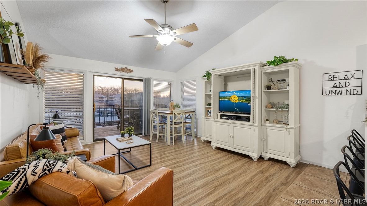 Location, elevation, and proven year round rental potential all in one. This top floor corner unit at Southwood Shores Condominiums offers 2 bedrooms, 2 bathrooms, with extra windows, vaulted ceilings, and added natural light from the corner layout. The space feels open, bright, and comfortable year round. This unit sits close to the waterfront pointe pool and indoor pool. The condo was fully updated in 2020, giving it a clean, modern feel throughout. The oversized deck creates the perfect setting for entertaining, relaxing, or hosting friends after a day on the water. A boat slip is included, adding immediate access and everyday practicality for lake use. Being sold fully turnkey, this condo comes completely furnished and ready for immediate enjoyment or rental. Currently on an established rental program, it has generated approximately $40,000 in revenue over the past 2 years, offering proven performance from day one. Whether you are looking for a weekend getaway, a lock and leave retreat, or a smart investment in Lake Ozark, this property delivers comfort, convenience, and strong income potential in one complete package. Move in, rent it out, or do both. The flexibility is yours.