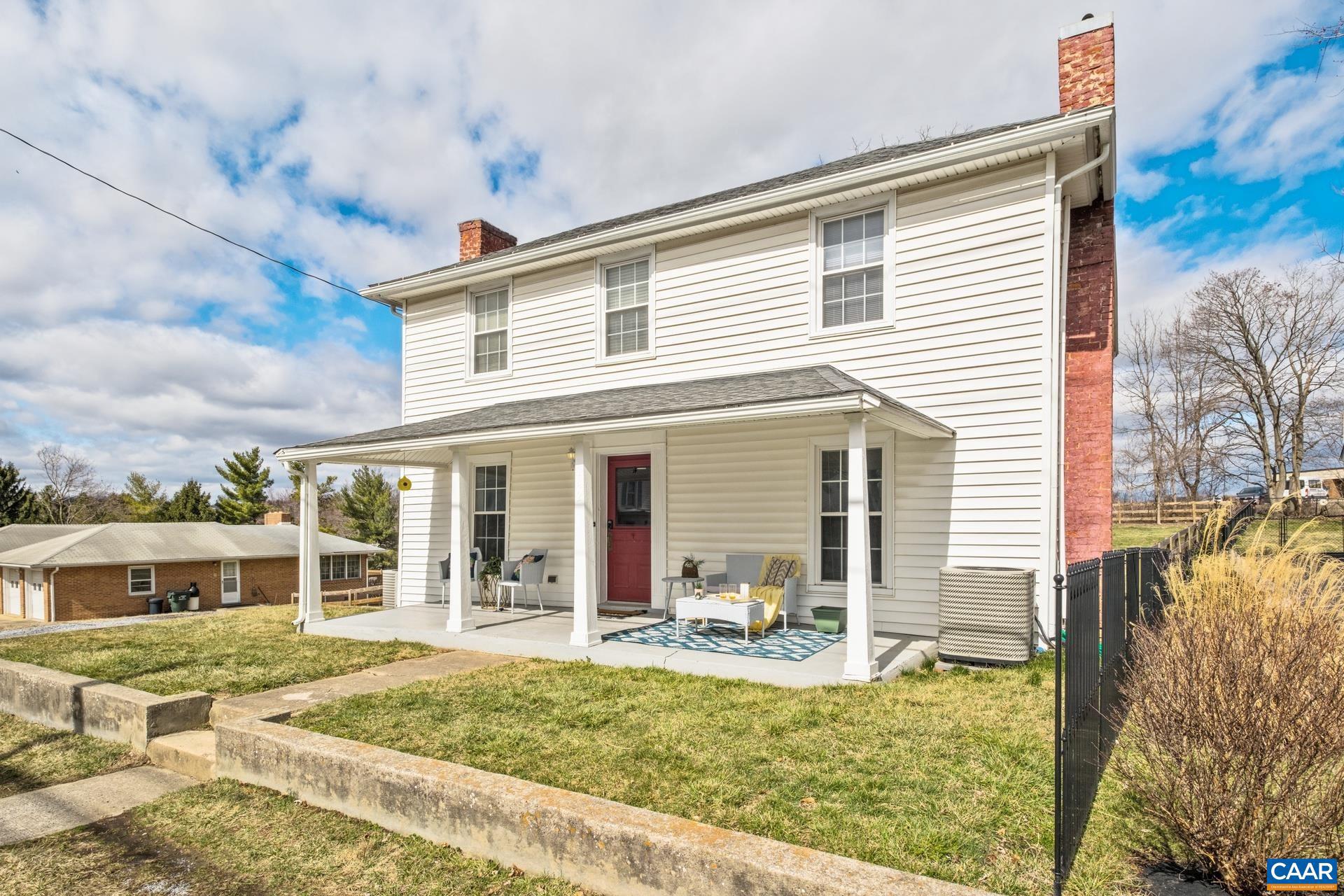 Located in the heart of Fishersville, this home built in the 40s has plenty of character with modern conveniences. The welcoming front porch is a great place to sit and enjoy the sunshine. Once inside, you step into a large living room with plenty of natural light. Beyond the living room, the updated kitchen and dining room will capture your attention with stainless steel appliances, a breakfast bar with seating area, and doors to the side and back porches. The kitchen includes plenty of cabinetry, and an additional free-standing pantry. The laundry area is located off of the kitchen and leads to the back porch and deck. The primary suite is located on the main level with a half bath. Upstairs there are four rooms and a full bathroom. The upstairs rooms are as versatile as the rest of the property. Two bedrooms are connected in such a way that they can remain as two bedrooms, or be connected as a bedroom-office or any other combination that meets your needs. A large bedroom at the back of the second level can be used as a primary bedroom. The backyard is fenced in and spacious, with a space for a firepit, a shed, and a porch-deck combination. Property is conveniently located close to Rt. 250, I-64, and I-81, with nearby shopping.,Formica Counter,Painted Cabinets