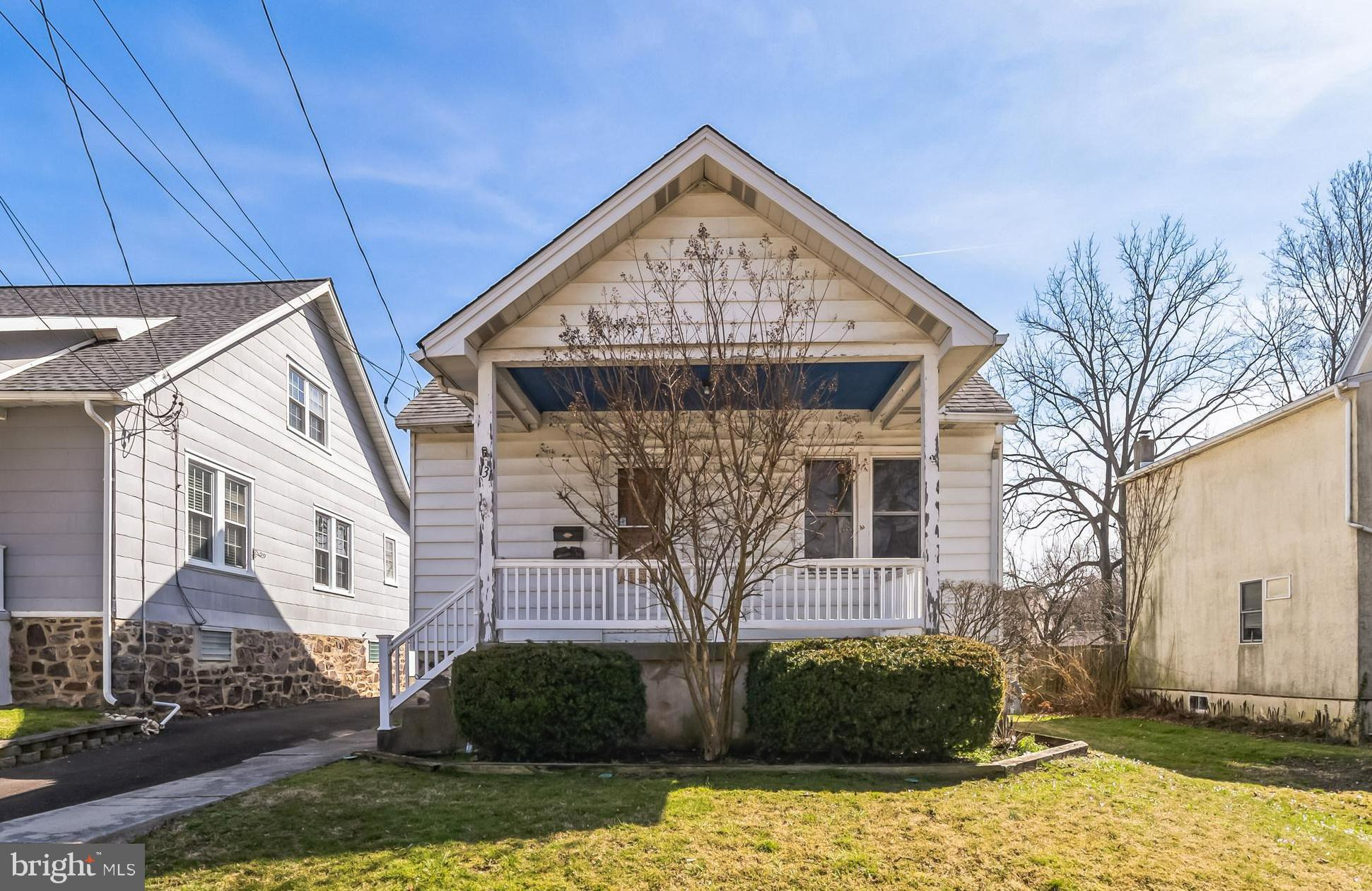 This single family home has been owned by the seller for over 56 years and is ready for new owners to make it their own! The covered front porch welcomes you and has room for you to sit and relax.  The first floor offers a large living room and dining room with hardwood floors. The kitchen was expanded and opens to a spacious family room with steps to the door to the back yard . The primary bedroom and full bath with stall shower are conveniently located on this floor.   A second bedroom and a full second bath complete the first floor. The second floor has 2 bedrooms with ample closet space and  storage. The basement was also expanded when the first floor addition was put on so there is plenty of room for a workshop, exercise area or storage. The back yard is level and is the perfect spot for a swing set, barbecues and playing ball. The location is dynamite! You can walk to Dennis P. Dougherty Playground,  ball fields and Septa Train. You are minutes to Keswick Village, shopping, restaurants, PA turnpike, Rt. 309 and more. Sought after Copper Beech Elementary is the icing on the cake!  HURRY!!!