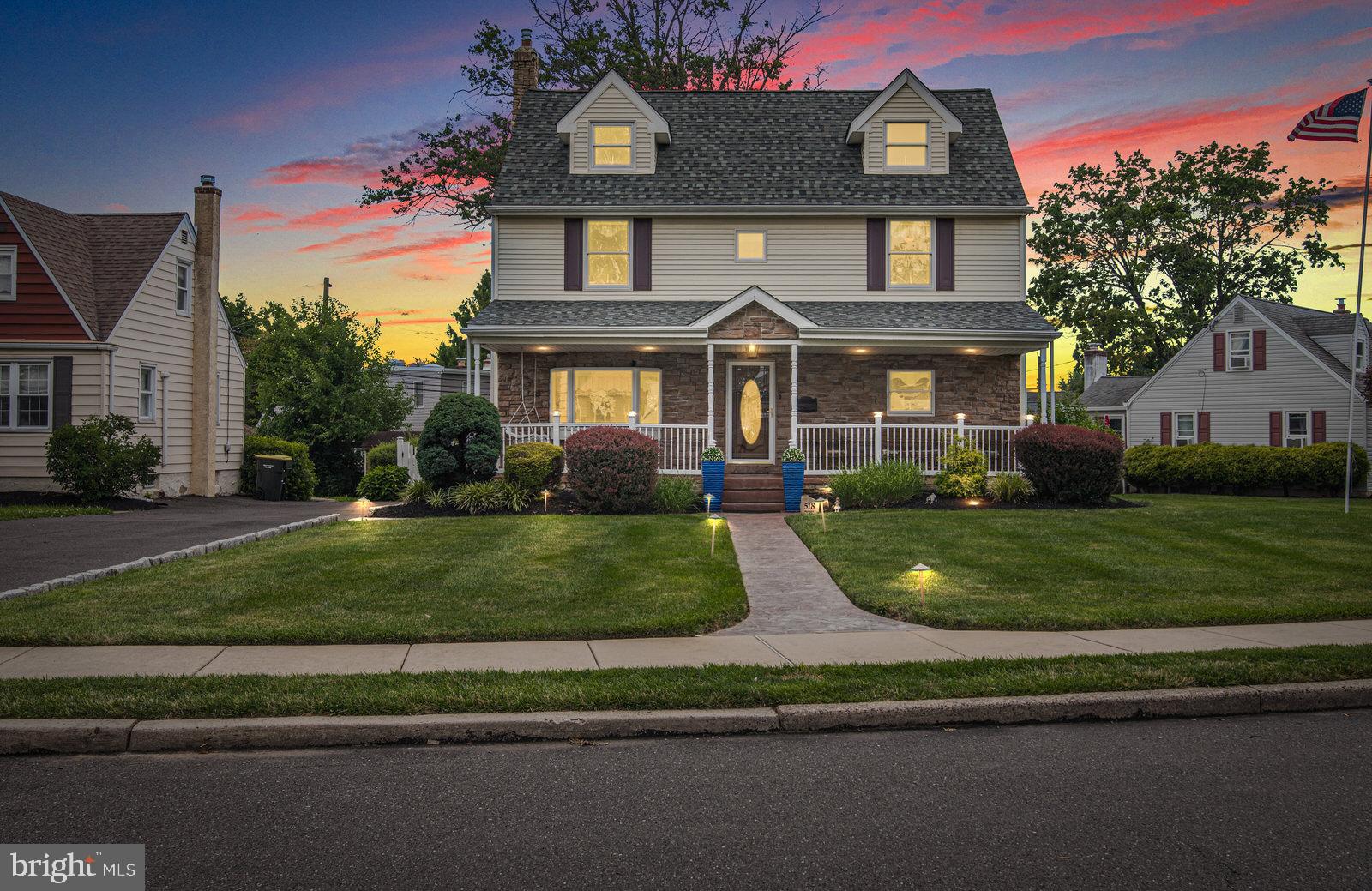 This is the one you have been waiting for! Welcome to 518 Stewart Road, a beautifully maintained 4 bed 2.5 bath home located in the award-winning, highly sought-after Upper Moreland School District.  Situated on a quiet street on an oversized lot, this meticulously cared-for home is truly move-in ready.  From the moment you arrive, you'll be impressed by the exceptional curb appeal featuring a large driveway, spacious front and side yard, beautifully landscaped grounds, a welcoming front porch, decorative hardscaped and illuminated walkways, and an impressive stone façade.  Step inside to discover a bright and inviting first floor offering a formal living room, formal dining room with a large bow window, and a sizable family room highlighted by a beautiful stone gas fireplace. Hardwood and luxury vinyl plank flooring flow throughout the main level. The expansive eat-in kitchen is a chef's dream, featuring a vaulted ceiling with skylights, an abundance of windows providing natural light, a stone-accented peninsula breakfast bar, granite countertops and matching backsplash, under-cabinet lighting, stainless steel appliances, a gooseneck faucet, recessed lighting, and great cabinet and counter space.  A conveniently located first-floor laundry area with stacked washer and dryer provides additional storage, while an oversized powder room with updated chrome fixtures completes the main level.  The second floor offers three generously sized bedrooms, all featuring brand-new carpeting. The spacious primary suite includes a beautifully appointed Tuscan inspired full bathroom with ceramic tile accents and a linen closet. Just off the primary bedroom, you'll find access to the fourth bedroom, offering a huge heated and cooled room complete with multiple windows and recessed lighting. Whether used as a fourth bedroom, home office, playroom, or recreation space, the possibilities are endless. All bedrooms offer excellent closet space. The beautifully updated hall bathroom features brushed nickel fixtures, a custom walk-in Jacuzzi air therapy tub and shower combo.  The basement provides abundant storage space for all your belongings. Step outside through the large sliding glass door from the family room to a beautifully landscaped, fully fenced backyard featuring a spacious two-tier Trex deck, a remote-controlled Sunsetter retractable awning for shade and comfort, and a shed for even more storage.  Additional upgrades and features include a new roof (2024), two new central air conditioning units (2023), brand new second floor carpeting (2026), and energy-saving solar panels that help reduce monthly electric costs while improving overall efficiency.  Elegant crown molding, two-panel cathedral-style doors, custom-built radiator covers, and updated lighting and ceiling fans are throughout the home.  Located close to playgrounds, shopping, dining, schools and main roadways, this exceptional home offers the perfect combination of space, comfort, and location. Meticulously maintained and thoughtfully updated, 518 Stewart Road is truly move-in ready and must be seen in person.