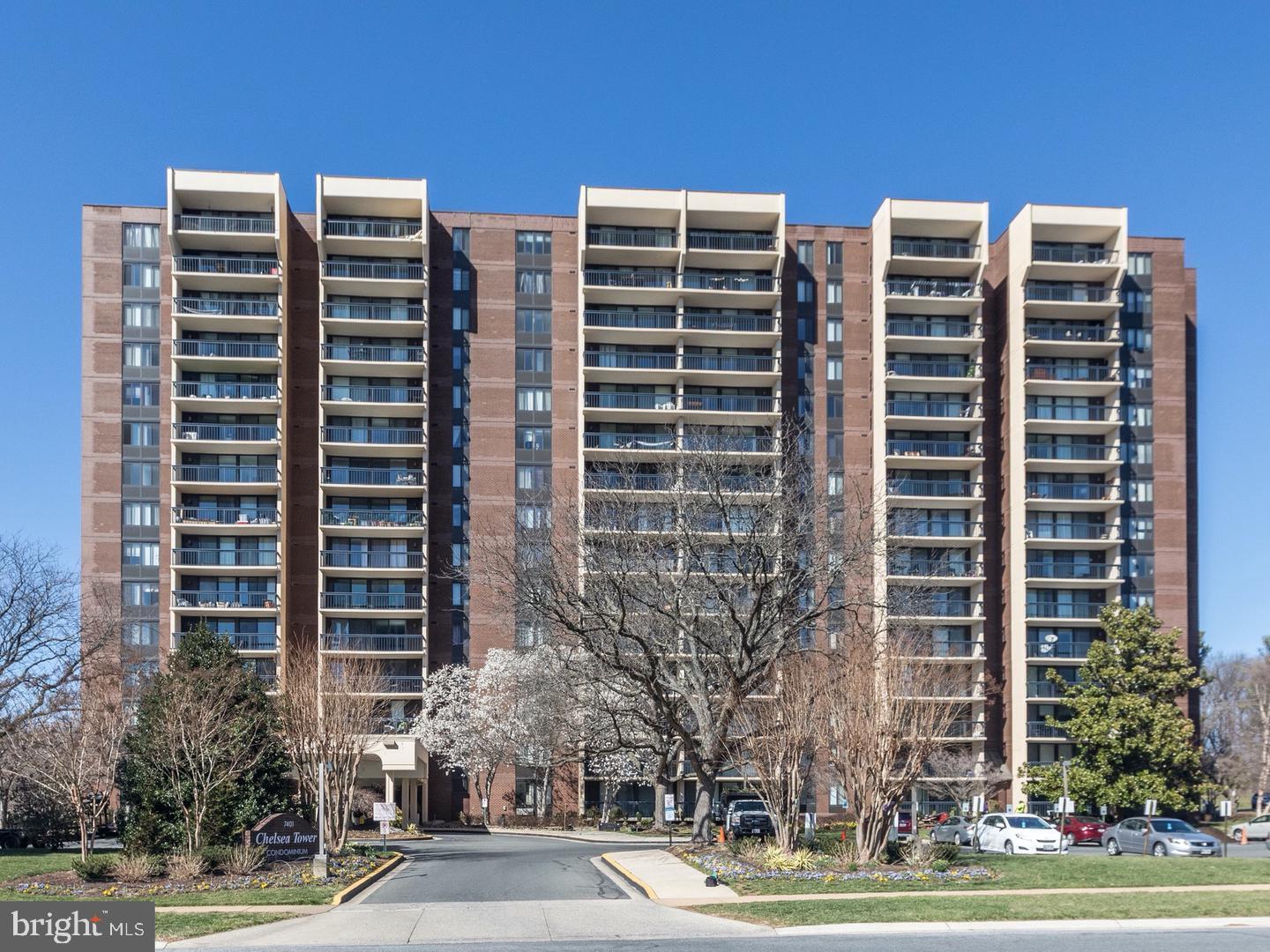 Welcome to a premier living experience at 7401 Westlake Terrace, Unit 1013. Nestled in the esteemed Chelsea Towers and conveniently located just steps away from Montgomery Mall, I-495, and I-270, placing shopping, dining, and entertainment options at your doorstep. This well-maintained 2-bedroom, 2-bathroom condo offers an unmatched blend of comfort and sophistication. The condo features a spacious living and dining area, illuminated by natural light from two sliding doors that open onto a serene balcony. 

The heart of this home, the kitchen, has been thoughtfully upgraded with granite countertops and sleek appliances. Retreat to the generously sized bedroom, a haven of tranquility, boasting a large walk-in closet and a private entrance to the well-appointed full bath. For added convenience, multiple laundry facilities are accessible, with one on each floor.

Notable features include one assigned covered parking space and a dedicated storage unit. Residents are greeted by a beautifully remodeled lobby, setting the tone for the exceptional community amenities. These include a fully-equipped gym, an inviting outdoor pool, two tennis courts, a community room, a vast party room, and round-the-clock concierge services.