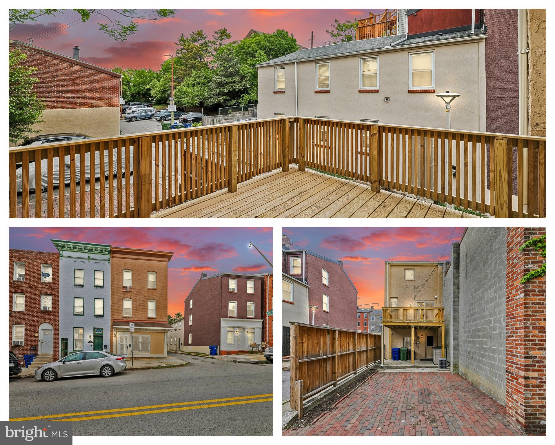 End unit Townhome across from Patterson Park with Parking! This is your opportunity to own a beautiful 3 bedroom end of group townhome that has been completely renovated with New Roofing, deck and a brick patio . Enjoy a bright, inviting living room complete with a cozy fireplace, a fully equipped kitchen, and easy-to-maintain flooring throughout. Step outside to a large rear deck—perfect for relaxing or entertaining. This home features two parking spaces. Situated just moments from Patterson Park, you’ll love having green space, trails, and recreation right nearby. This is truly a place to call home.