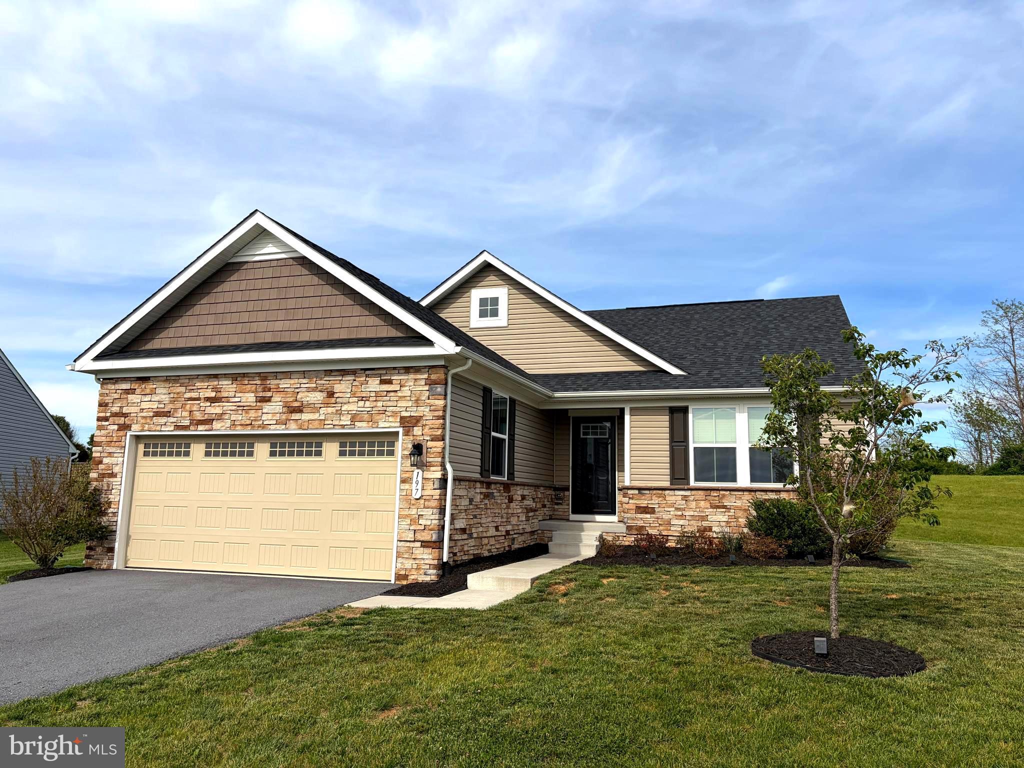 Welcome to your new home here at 197 Ethan Circle! This home is only six years old and has been well maintained throughout. As you step through front door and into the foyer you are greeted with a nice open concept layout ahead that looks into the living room (which has new carpet), kitchen, and dining space. Off to the right of the foyer, you will find the first bedroom. To the left you will find the second bedroom and a full bathroom. As you walk towards the back of the home you will find the spacious primary bedroom and attached bathroom off to the left. There is also access to the basement near the foyer area. This unfinished space is perfect for storage or could be finished into whatever you would personally want to make it! Don't miss out on the opportunity to come and check this one out for yourself!