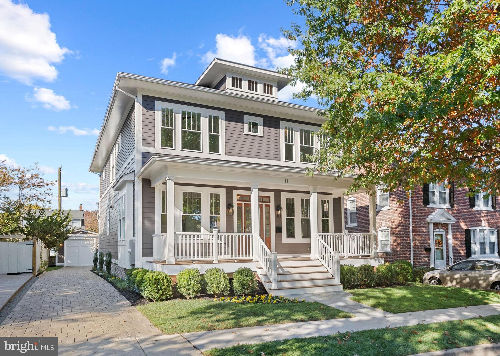 Gorgeous new construction in the heart of Rosemont! In the shadow of the Masonic Temple on a tree lined street this 5/6 bedroom, 5 bath home was just completed by distinguished, local builder - Bluestone Builders. It features approx. 4,400 sq ft of living space with custom appointments and finishes- no detail has been overlooked -from the tile to faucets, mirrors to lighting, counters to cabinetry - each space was carefully crafted to make you feel right at home. From the welcoming front porch with beautiful mahogany flooring, to the thoughtful floor plan & custom lighting. The  gracious entry foyer greets guests from the front porch,  there is a hall closet, home office/ den/ study to the right (which can also serve as a main level bedroom) and a spacious dining room on the left.  Hosting is a breeze with the dining room connecting to a butlers pantry/bar with cabinetry, wine refrigerator and under counter lighting. The pass thru leads to the kitchen as well as to the large walk in pantry with shelving. The open and bright kitchen with white stacked cabinetry to the ceiling, 36 inch gas range (with pot filler!), hood, large refrigerator, drawer microwave and ample counter space will please the most discerning chef or everyday cook. The oversized contrasting island and perimeter cabinetry has plenty of space for casual meals easily seating 4 and is perfect for entertaining! There is a breakfast niche with table space, a gorgeous family room complete with gas fireplace, 9’ ceilings and recessed lighting. French slider doors lead to spacious screened in porch, covered sitting area and the DETACHED garage ( approx. 250 sq ft) with electric! The porch provides an extra living space or an outside home office - great for working from home or just relaxing with your favorite beverage. It overlooks a beautiful lush lawn! A FULL bath( with shower) on main level is perfect guests or for company staying on the main level. The mudroom has floor to ceiling custom built in cubbies. Head upstairs…the staircase is wide and has a landing, leading to four bedrooms and three baths. The primary suite has great light and boasts a walk-in custom closet, luxury bathroom with oversized shower, water closet, double vanity and soaking tub. A second and third  bedroom share a Jack & Jill bath. The fourth bedroom has an en-suite bath. A spacious laundry room with front load washer and dryer is also located on this level. The basement is expansive with high ceilings and features a recreation room, multiple LARGE walls perfect for that HUGE flat screen tv and hosting super bowl parties, binging movies or watching your holiday favorites! Additional finished rooms for home office or work out space which can easily accommodate your Peloton, treadmill, or weights. Two unfinished storage rooms provide additional storage space. The sixth bedroom and fifth full bathroom are located on this level as well - great for overnight guests, au pair suite or students home for the summer. A large utility area and storage space round out this level. Outside, beautiful yard and landscaping welcomes lawn games, outdoor activities, fire pit and BBQs. Park your car in the GARAGE, or the driveway which accommodates 3 to 4 cars. Detached garage has electric, automatic door opener and side entrance.  Dual zone high efficiency gas heat and CAC. Recessed LED lights throughout, Hunter ceiling fans, custom lighting IN ADDITION to recessed lights. Walk to all that Old Town, North Old Town & Del Ray has to offer. Enjoy the Farmer's Market, Art on the Avenue, Art Festival in Carlyle, and so many more fun events. Just minutes to King St METRO, Reagan National Airport and the GW Parkway, this is a commuter's dream. Welcome Home!