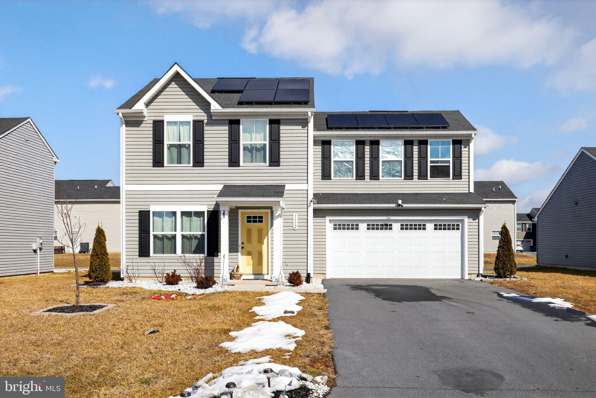 Welcome to 1112 SCRUGGS LN in Grottoes, VA.  Built in 2022 this colonial home with a spacious 2 car garage. Offering 4 bedrooms, 2.5 baths, stainless steel kitchen with beautiful cabinetry. Luxury vinyl and ceramic flooring on the main floor.  MONEY SAVING SOLAR PANELS INCLUDED.  The current occupant has not had a bill from the power company in a year! Garden space in the yard!  All in a lovely neighborhood.