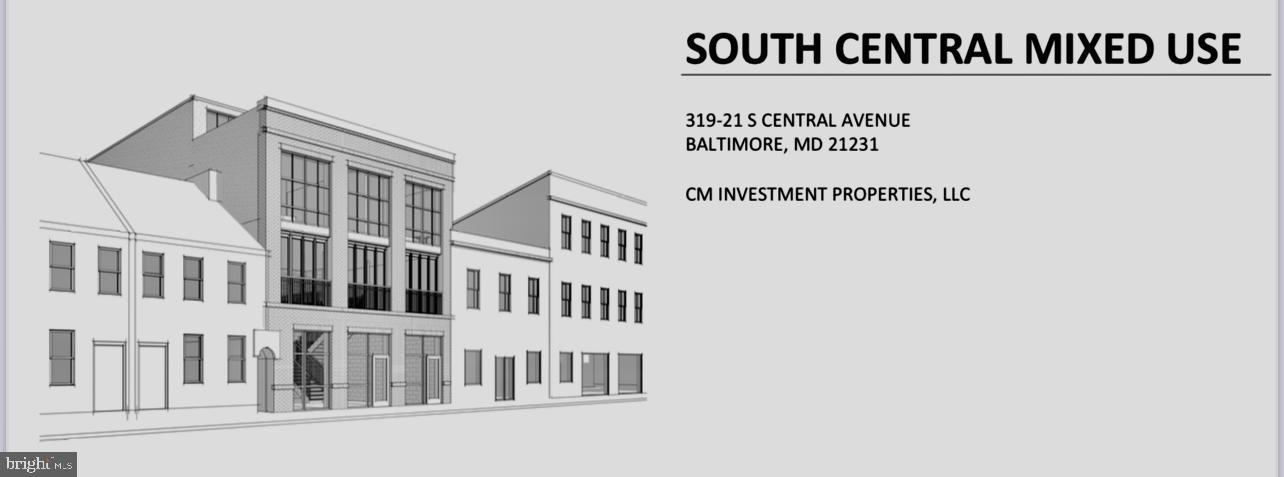 Welcome to 319-321 South Central Ave!
Resting next to historic Little Italy and the vibrant & bustling Harbor East communities, you’ll find this redevelopment property offers a prime location with a very high traffic count! Approved mixed use plans along with costing are available upon request. This project is ready for permits and zoning is flexible with numerous uses. This amazing opportunity is located directly across the street from the wildly successful Canal Street Malt House redevelopment property.
Schedule your showing today. Offered at $399,000