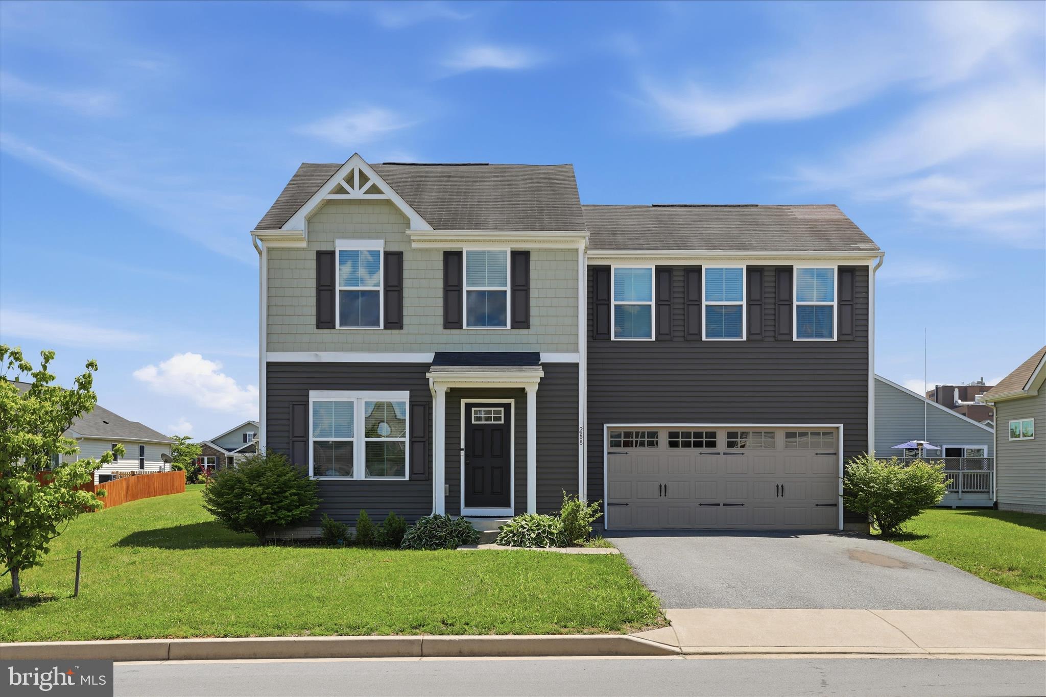 Spacious three-level home tucked away in a quiet community, yet centrally located with convenient access to I-81. This light-filled home features an open-concept floor plan designed for comfortable everyday living and entertaining. The eat-in kitchen offers stainless steel appliances, a center island, and sliding glass doors leading to the backyard. A convenient half bath completes the main level. Upstairs, you'll find three spacious secondary bedrooms that share a full hall bath, along with a generous primary suite featuring a private en-suite bath. The laundry area is also located on the upper level for added convenience.
The unfinished basement provides abundant storage space and endless possibilities for future expansion, whether you envision a recreation room, home gym, office, or additional living space. This home combines a peaceful setting with easy access to shopping, dining, and major commuter routes.