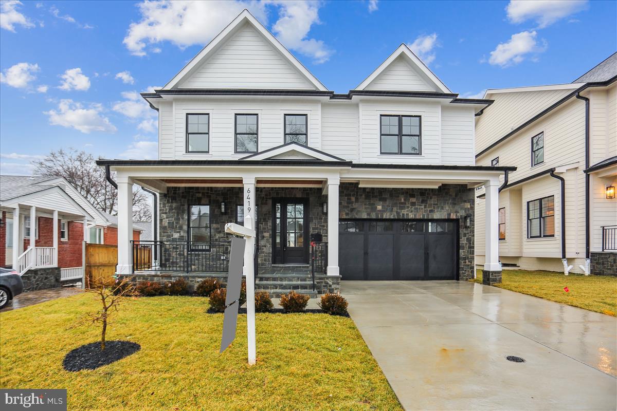 Welcome to 6419 Winnepeg Road! One sold, 2 left of 3 spectacular new builds by prominent ERB Properties!  This stately home includes 3 finished levels, 5 bedrooms, 4.5 bathrooms and over 5,000 square feet of living space! So many amazing features and finishes including 10’ ceilings, 7” European white oak floors, plenty of windows to let sunshine in, abundant recessed lighting and iron bannisters. The main level offers a Living Room, Formal Dining Room, Butler’s Pantry with wine refrigerator, a spacious Family Room with a gas fireplace, a gorgeous Gourmet Kitchen with quartz waterfall counters and JennAir appliances, Breakfast Area, Mud Room with bench and cubbies and a Powder Room. On the Upper Level you will find an inviting Owners’ Suite with a tray ceiling, 3 walk-in closets and a luxurious spa bath with separate, frameless glass enclosed shower, soaking tub and dual vanities.  Also on the Upper Level are 3 additional bedrooms, 2 additional full bathrooms, an office and a large laundry room with a sink and cabinets. The lower level features a 5th bedroom with a walk-in closet, full bathroom, large recreation room, oversized wet bar with wine refrigerator, exercise room with mirror and rubber flooring and a separate walk-up entrance. A fully fenced yard, 2 car attached Garage and Trex Deck off of the family room complete this thoughtfully designed home. Situated in the Georgetown Village subdivision, this home is part of the Walter Johnson High School cluster and is close to shopping!