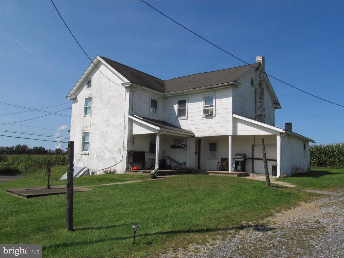 Marvelous, gently rolling farmlands with frontage along Route 73 and along Simmons Road, just west of Zieglerville.  This property is prime residentially-zoned ground, with its value being in the land. Public water and sewerage are nearby.  The property is in close proximity to a public school, and includes some 76 acres, more or less.  There is a masonry farmhouse, a detached 3-car garage and a masonry milk house, along with the stone foundation from a bank barn.  The Scioto Creek runs along a  boundary.  The property is shown by appointment.