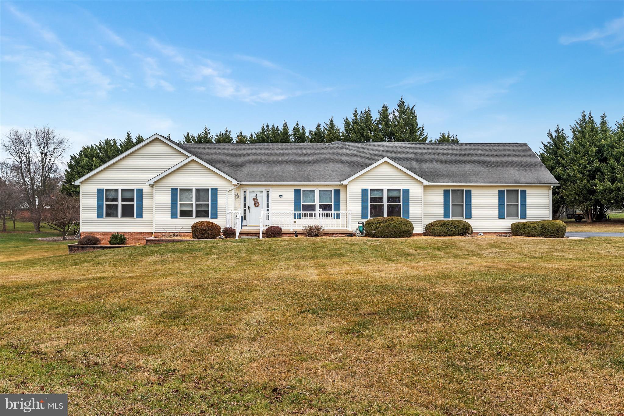 One level living at its finest! This well built and super well maintained home features 4 bedrooms and 2 bathrooms. The home is located in very sought after Schaeffer's Crossroads on a one acre lot conveniently located just outside of downtown Charles Town. Hard wood floors and brand new carpet throughout the home. The kitchen features plenty of cabinet and counter space. Enjoy the warmer weather days on the front porch or back deck.  Call today to set up an appointment!