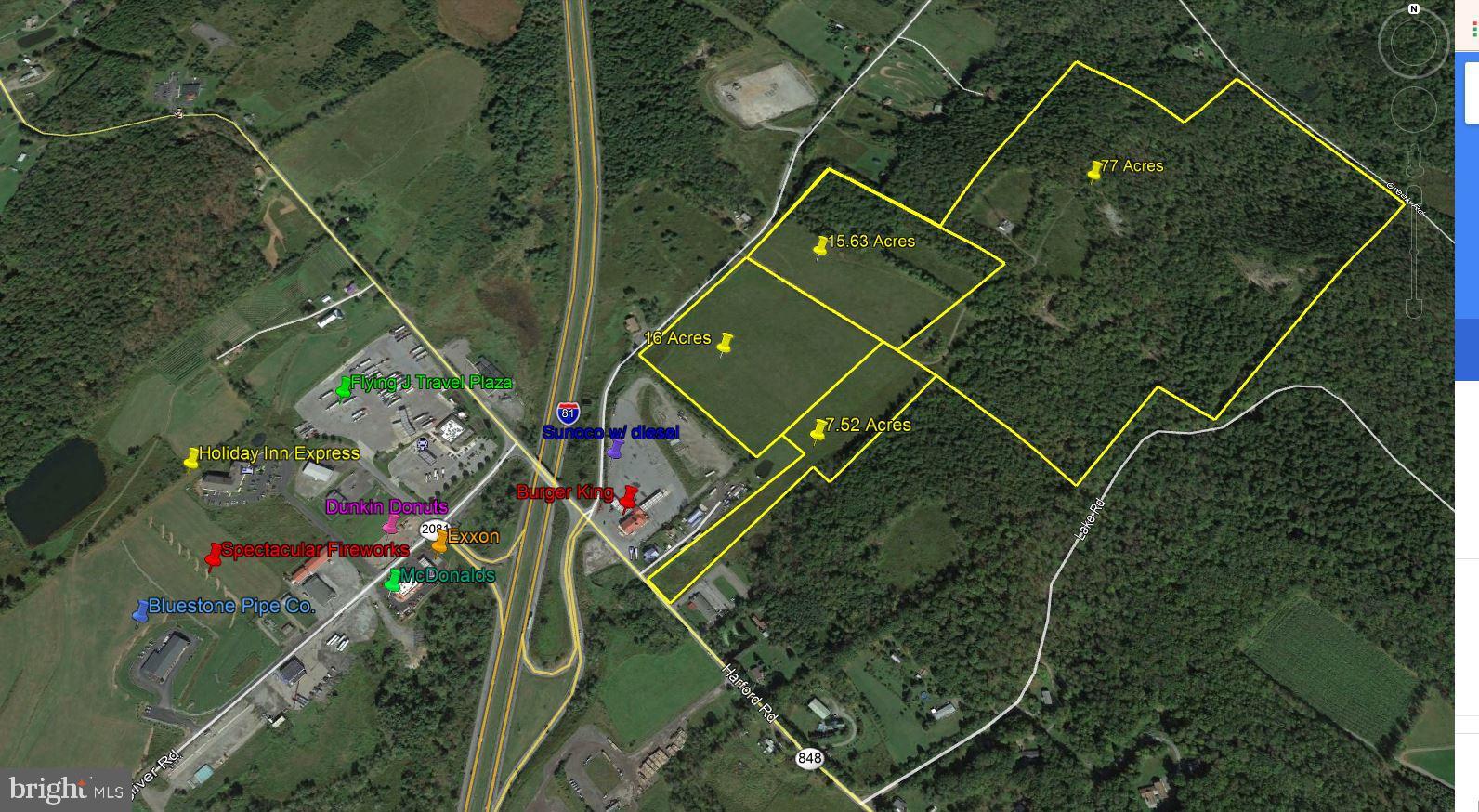 Vacant land with no zoning leaves numerous options including retail and industrial. Located off Interstate I81 at Gibson Exit with  Traffic Count of 14,000 ADT. No utilities included onsite along with no mineral rights. Development authority will cooperate. Sold together or individual. See separate listings in Bright. Contact listing agent for more details.