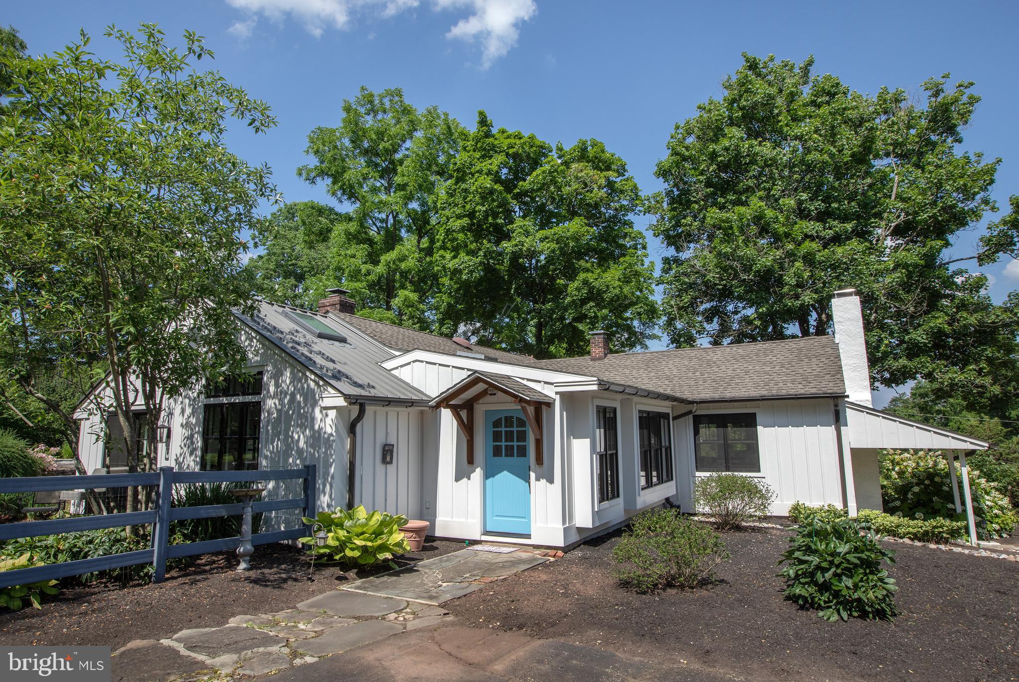 New Hope/Solebury living at its finest!  This one-level home has been completely renovated top to bottom and features a beautiful new open plan kitchen with chef's grade stainless steel appliances, a soaring cathedral ceiling and exposed reclaimed beams.  Backing up to a park-like wooded setting, soak in the sun by the heated, salt water swimming pool located just off the main level master suite.  Shiplap walls, high ceilings, and not a convenience overlooked, this home enjoys a "top of the hill" setting with long distance views just steps from the heart of historic downtown New Hope Borough and convenient to major commuting roads to the greater Delaware Valley area.  Need more space?  A walk-out lower level offers the potential to be finished into a bonus/flex space with separate entrance.  Detached garage and plenty of parking, this home is move-in ready and a great party house inside and out, located in the highly desirable and low-tax NHS School District.