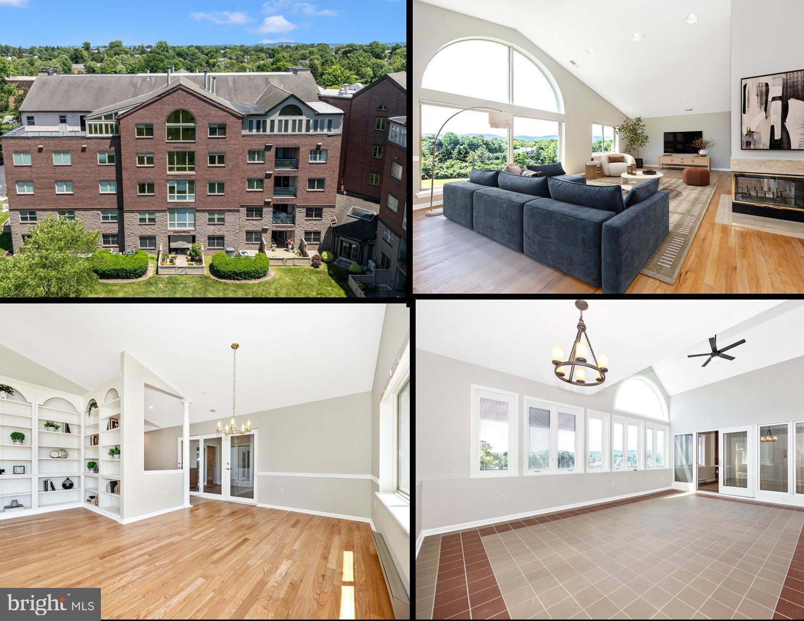 Experience luxury penthouse living in one of Frederick's most desirable locations. Perfectly positioned at the edge of Baker Park, this exceptional Fairfield condominium offers the rare combination of 3,050 square feet of elegant living space, breathtaking mountain views, and walkable access to downtown Frederick's restaurants, boutiques, breweries, distilleries, and Carroll Creek—while remaining comfortably removed from the late-night activity.

From the moment you arrive, you'll appreciate the convenience of a designated parking space in the secure underground garage complete with private caged storage. Take the elevator to the fifth floor, shared by only three residences, and step through the front door to a stunning view of the Catoctin Mountains framed by a dramatic Palladian window.

Freshly painted in a sophisticated neutral palette and enhanced by newly refinished hardwood floors, this penthouse is both timeless and move-in ready. The expansive living and dining rooms are filled with natural light from floor-to-ceiling windows (the large palladium window was replaced in 2025) and feature custom built-ins and a striking three-sided fireplace that creates warmth and architectural interest throughout the space.

A private library, complete with built-in shelving and a rolling library ladder, offers the perfect retreat for reading, working from home, or displaying treasured collections. Accessible from both the main hallway and through French doors from the living room, it is a room that is as functional as it is impressive. 

The spacious kitchen is designed for everyday comfort and entertaining alike, featuring granite countertops, soft-close cabinetry, abundant storage, generous prep space, and under-cabinet lighting. A conveniently located powder room and centrally positioned laundry room with utility sink add to the thoughtful design of the home.

Both bedroom suites offer exceptional privacy and comfort with large walk-in closets, private ensuite baths, and direct access to a sunroom. Whether enjoying morning coffee, a favorite book, or views of the changing seasons, the sunrooms provide a peaceful extension of the living space. 

Recent improvements include fresh paint throughout, refinished or newly installed wood floors, updated lighting fixtures, ceiling fans, electrical outlets, toggle slide dimmable light switches, Fios internet and a high-efficiency heat pump installed April 2026 with a transferable 10-year warranty. The Condominium fee includes enhanced home insurance, requiring a smaller HO6 policy from owners and includes includes your water and sewer. 

Rarely does a penthouse of this size, quality, and location become available. Offering low-maintenance living, secure parking, generous storage, and immediate access to Baker Park and downtown Frederick, this is a unique opportunity for buyers seeking luxury, convenience, and an exceptional lifestyle.