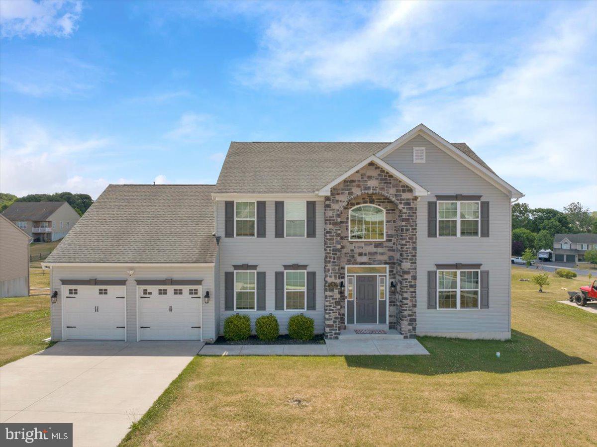 Welcome to this beautifully maintained, 7-year-young Forino-built home in "The Harvest" neighborhood within the Schuylkill Valley School District! Offering over 3,500 square feet of finished living space, this spacious 4-bedroom, 2.5-bath home is available for quick possession and still offers room to grow with its enormous daylight basement ready to be finished to suit your needs.
Step inside to a grand two-story foyer that sets the tone for the home's open and inviting layout. The main level features durable luxury laminate plank flooring throughout, a private office with elegant glass French doors, formal living and dining rooms, and a spacious family room perfect for everyday living and entertaining. The well-appointed kitchen boasts granite countertops, a large center island, stainless steel appliances, abundant cabinetry, and an adjoining breakfast area with sliding doors leading to the rear deck overlooking the backyard. A convenient first-floor laundry room and powder room complete the main level. Upstairs, the impressive primary suite offers a spacious bedroom, an incredible 19' x 8' walk-in closet that feels like its own dressing room, and a luxurious en-suite bath featuring a soaking tub, separate walk-in shower, and double vanity. Three generously sized additional bedrooms and a full hall bath provide plenty of space for family and guests. Situated on nearly half an acre, this home combines modern construction, generous living space, and an outstanding location. Don't miss your opportunity to make this exceptional property your next home, schedule your private showing today or join us at one of our upcoming Open Houses!