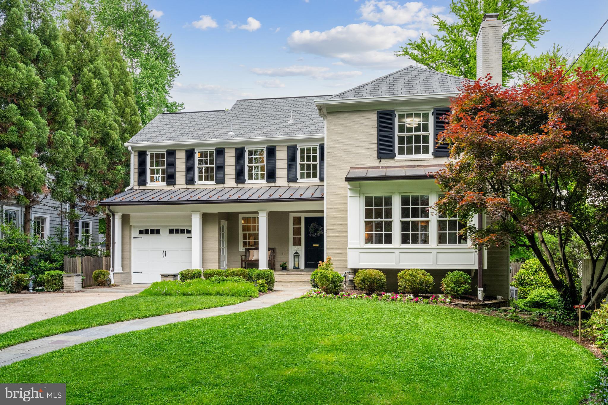 YES, PLEASE!!! This is a special one - set amongst some of the most distinguished and exceptional residences in Chevy Chase Village, this lovely home is found on a favorite Village block. Offering tremendous curb appeal, the porch front home has been lovingly expanded, renovated and maintained by its current owners. A thorough 2009 renovation included the addition of the dining room and primary suite, renovation of kitchen and baths, electrical upgrade and replacement of windows and roofs, among other things. More recently a fabulous screen porch and deck which lead to the very private yard and patio with brick fireplace were added. Open and light-filled, the home features a lovely, large living room with bay window and fireplace, dining room overlooking gardens, renovated kitchen open to family room with gas fireplace, screened porch and access to deck and grounds, along with powder room and closet corridor and access to oversized one car garage on the main level. Four spacious bedrooms, including a primary overlooking the backyard and with ensuite bath plus dual walk-in closets, plus three more bedrooms, and two additional full baths are found on the second level. A stairway from the hallway leads to the unfinished third level which offers tremendous storage and is a perfect candidate for future expansion. The walk-out lower level includes recreation and game areas with a gas fireplace, and an additional bedroom/gym/office and bath plus laundry room. AMAZING and private rear yard and entertaining spaces - the beautifully landscaped and fully fenced level garden with patio and full brick fireplace are accessed from the screen porch and deck. The shops, restaurants and Metros of Friendship Heights, Chevy Chase and Bethesda are within a short distance, with Brookville Market, additional shops and La Ferme and farmer's market just around the corner. Residents also enjoy many nearby parks and playgrounds (Rock Creek Park, Shepherd Street playground, Beach Drive and more), schools and clubs. The Village has its own police department and post office, and numerous amenities include daily house checks by the police department to households whose members are away, twice weekly trash collection, bulk pick up, community parties, events and activities and more. So close to everything, this location is the perfect choice for those who desire a mature, established neighborhood with all of the conveniences of the city right at hand. Don’t miss this fabulous opportunity to live on one of the most special streets in the Village!