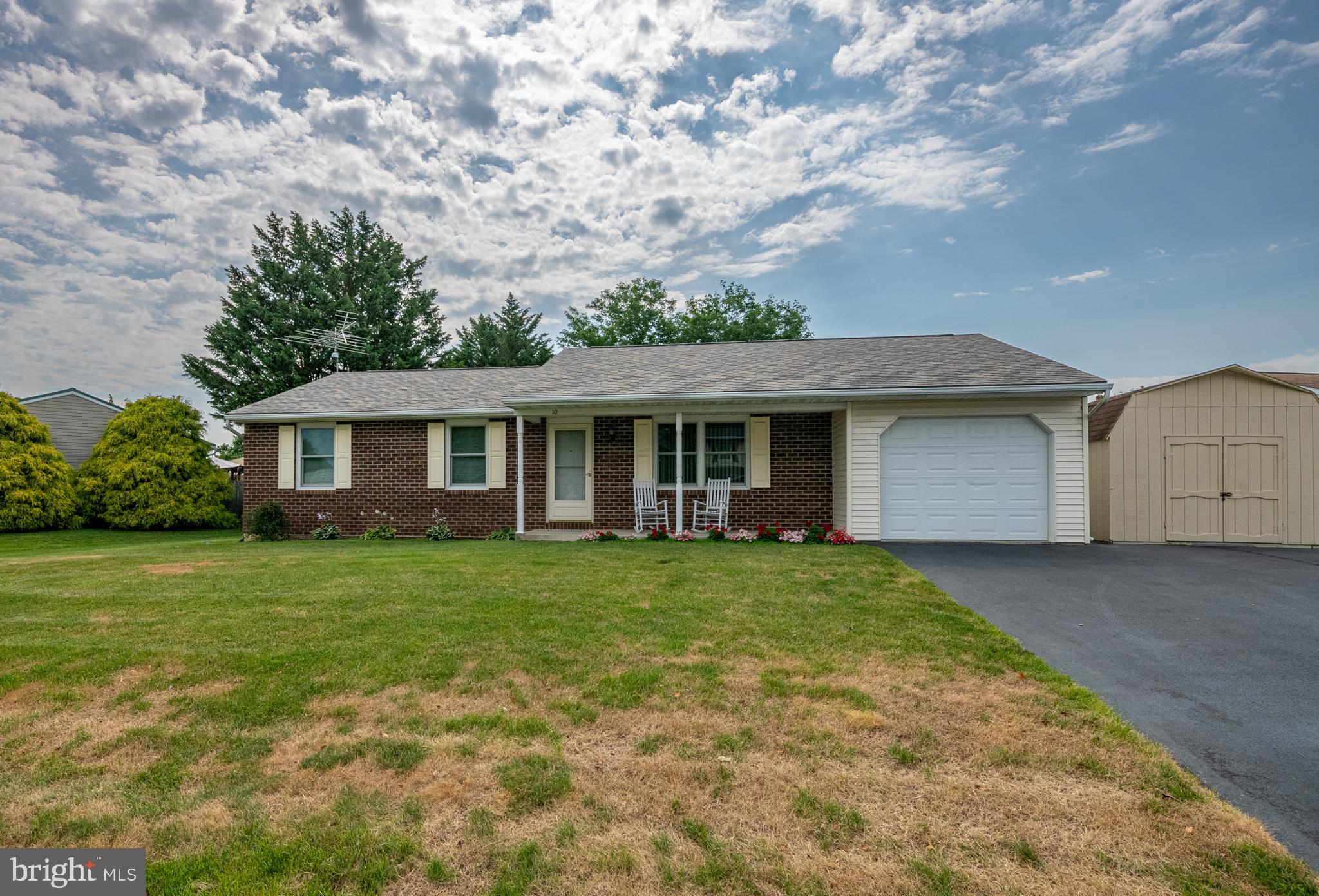 Cute brick rancher located in the Newburg Village subdivision!   Features include an open floorplan with 3 beds, 2 full baths, a well-manicured lawn, 1-car attached garage with interior access, and full basement.  The roof is 8-year-old roof.  New replacement windows throughout.

The main level offers an open layout centered around the living room and an adjacent eat-in kitchen. The kitchen is equipped with laminate countertops, a double sink, a dishwasher, a pantry, and additional workspace. Appliances remain.  The primary bedroom is situated on the main floor with carpet flooring. The layout includes two additional bedrooms and two full bathrooms—one configured with a tub/shower combination and the other featuring a stall shower located off the kitchen area.  Main-level laundry hookups add to the functional floor plan. Washer and dryer included with sale.

The property includes a full, unfinished basement, with bilco egress.  The basement is dry which makes it perfect for flexible finished space or added storage.  There is also a large shed adjacent to the garage.  Ample parking driveway parking for 3-4 cars.  

Newburg Village is a very welcoming subdivision with that small town friendly atmosphere.  

A 1-yr home warranty is included with the sale for added peace of mind!