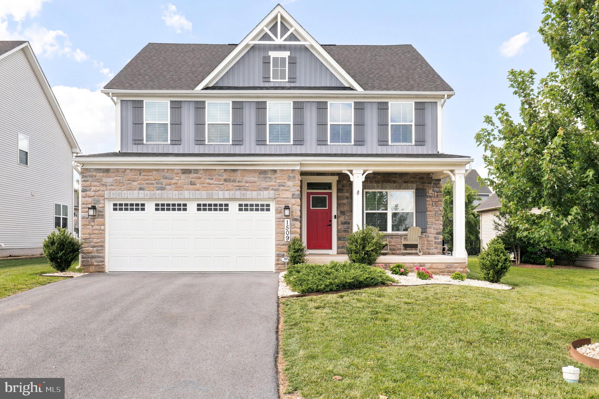 From front porch sitting to back covered lanai, and everything in between! Welcome home to 1509 Trotters Place in beautiful Kellerton community in Frederick. Private court (no through traffic) with plenty of parking, playing ball, or having a block party! Terrific layout with open concept kitchen, morning room and family room with fireplace in back leading to the covered deck and level backyard. Laundry room upstairs where laundry is made and the 4 big bedrooms will not disappoint. Home conveys with all appliances, blinds, drapes (where applicable) and decorator touches such as the accent wall in family room. 3 full bathrooms, 4 bedrooms (all on upstairs level) and a half bath make this home stand out for family needs. Clean quartz counters, stainless steel appliances, and hard flooring throughout.  Make sure you stop by our OPEN HOUSE 6/28 from 1-3pm. Don't forget to see the drone footage!