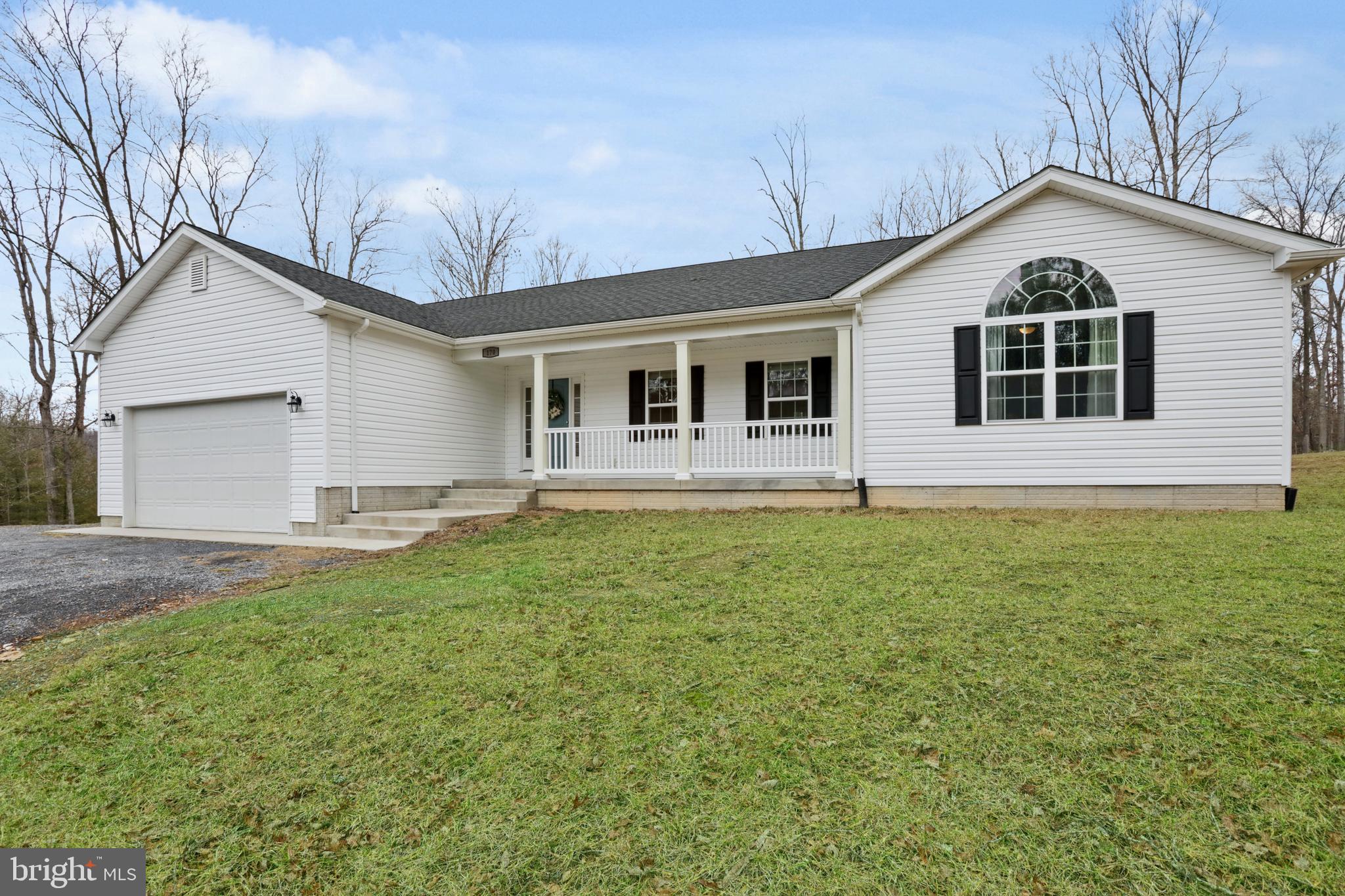Serene, tranquil, countryside living just 20 minutes outside of Old Town Winchester and close to all the main commuter routes 81, 7, 50 and 66. Welcome home to 170 Cheran Lane!

Built in 2021, this end of cul-de-sac, contemporary single family home is positioned on a stunning 2 acre lot. The home boasts 1,886 finished sqft on the main level plus another bonus 1,868 on the lower (walk-out) level providing so much potential for additional bedrooms, family room, office, gym or home theatre. The family room is a very inviting modern space with an open concept feel, LVP flooring throughout and plenty of natural light. The kitchen shows beautiful white cabinets, granite countertops, stainless steel appliances (2021), new microwave (2025) and a gourmet island with plenty of storage. There is a formal dining area with doors leading out to a stunning 2 acre yard. If spacious bedrooms and closets are high on your priority list, check out the floor plan - you will not be disappointed! It is quite rare to find a floor plan with these larger dimensions! The features of the home include *3 large bedrooms * large closets *2 bathrooms *2 car garage, separate laundry room *contemporary open plan living *1,886 finished sqft  *1,868 unfinished sqft with walkout. *Combined total sqft 3,754. * 2 acre lot *Starlink (high-speed) internet installed for those who work from home. This is a newer, turn key home in the very popular city of Winchester, a country feel with a perfect blend of privacy, generous interior and exterior spaces, the ability to work from home or benefit from being close to the main commuter routes. The popular Virginia Farm Market is just 10 minutes away - just off N Frederick Pike. Winchester medical center is a 15 minute drive. For the fourth consecutive year, Winchester was Virginia's fastest-growing metro area. The charm of old town Winchester, restaurants, cafes and surrounding major stores will continue to make Winchester an increasingly popular and convenient place to live. 170 Cheran Lane awaits your visit, enjoy your tour!